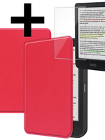 LUQ LUQ Kobo Clara Colour Hoesje Met Screenprotector - Rood
