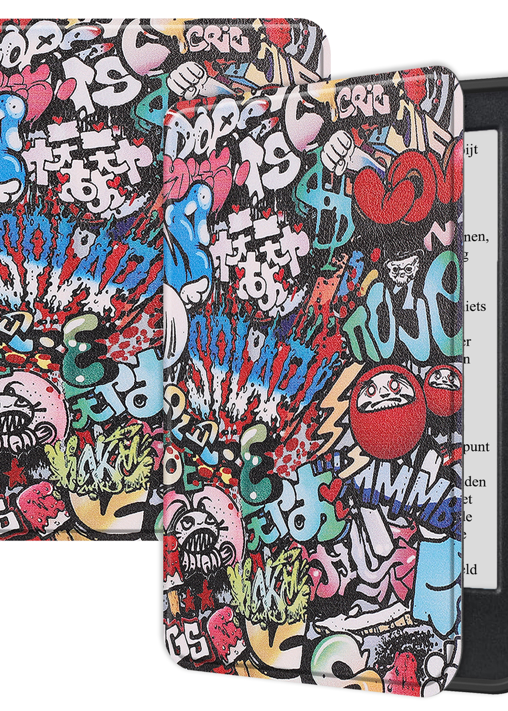 LUQ Hoesje Geschikt voor Kobo Clara BW Hoes Bescherm Hoesje Case Luxe Sleep Cover - Graffity