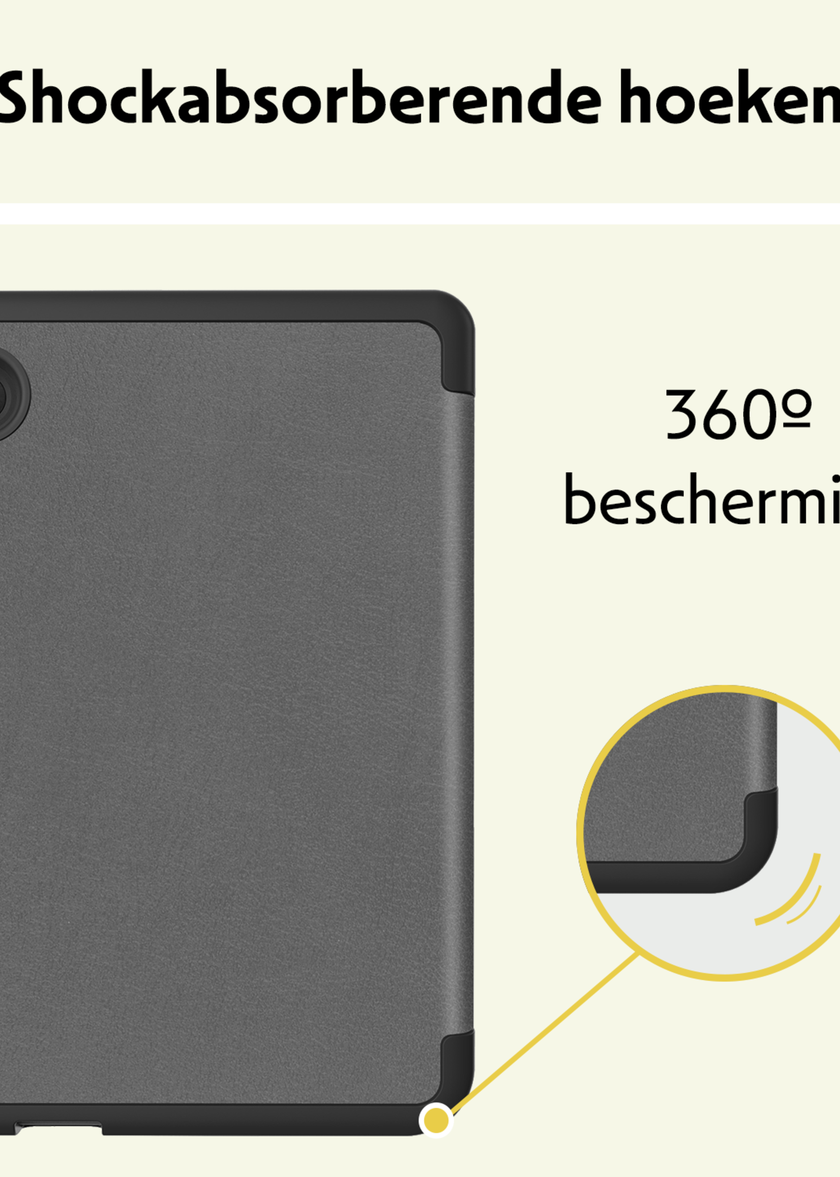 LUQ Hoesje Geschikt voor Kobo Clara BW Hoes Bescherm Hoesje Case Luxe Sleep Cover - Grijs