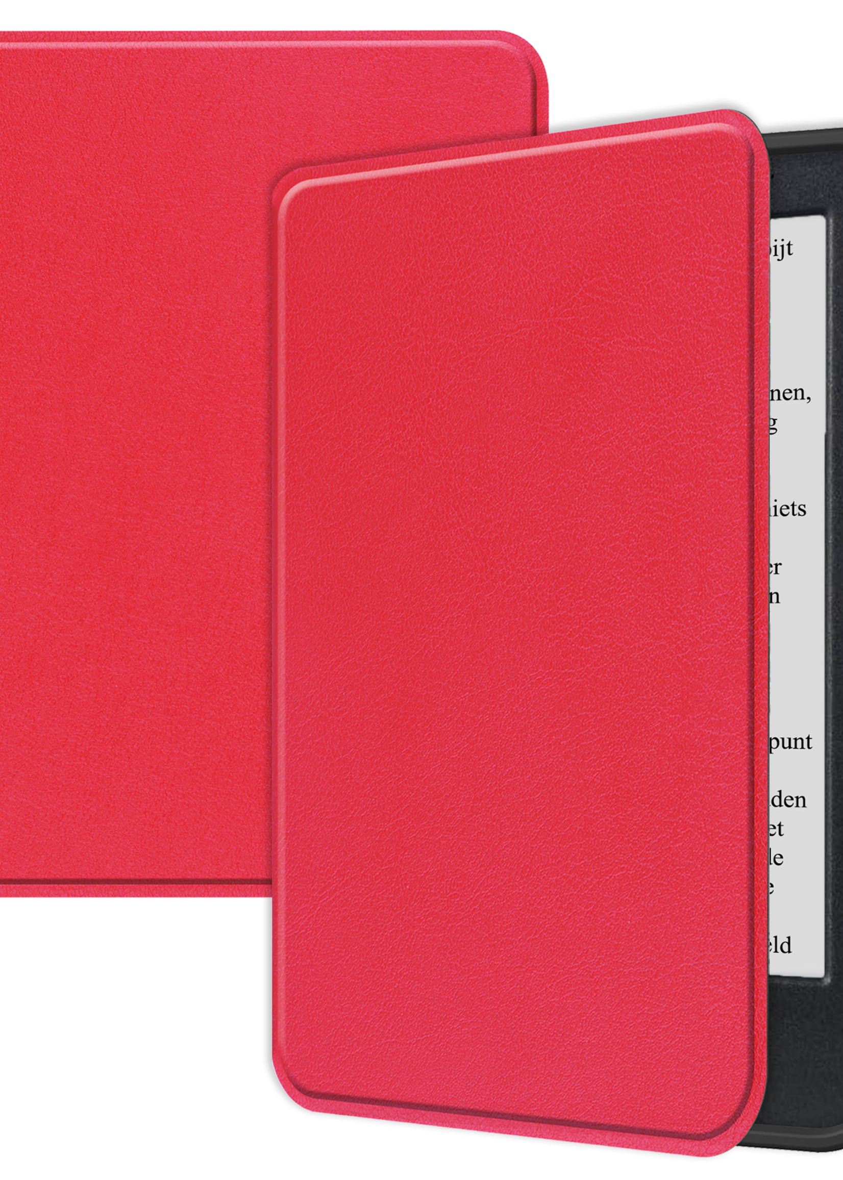 LUQ Hoesje Geschikt voor Kobo Clara BW Hoes Bescherm Hoesje Case Luxe Sleep Cover - Rood
