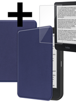 LUQ LUQ Kobo Clara BW Hoesje Met Screenprotector - Donkerblauw