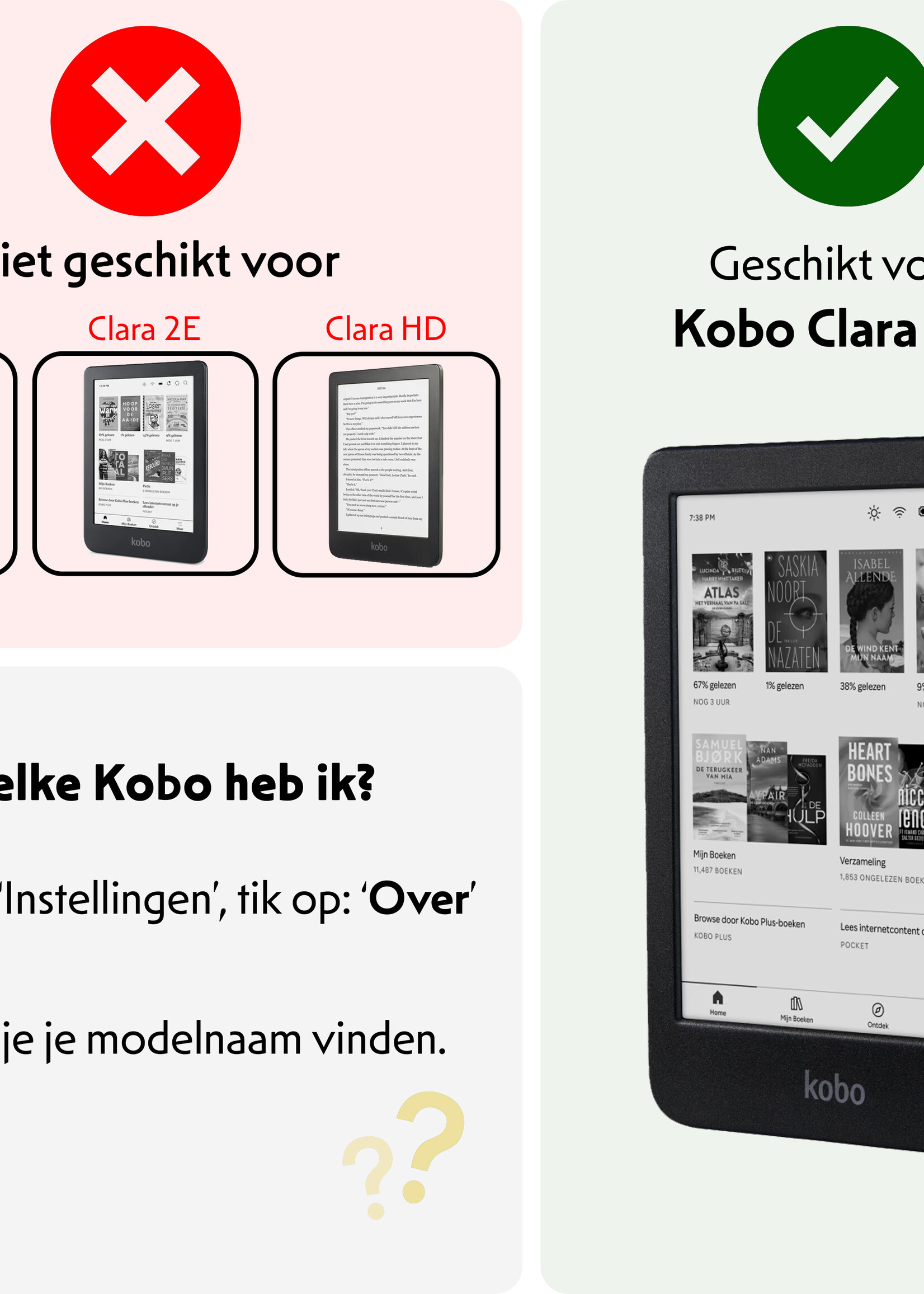 LUQ Hoesje Geschikt voor Kobo Clara BW Hoes Bescherm Hoesje Case Luxe Sleep Cover Met Screenprotector - Donkergroen