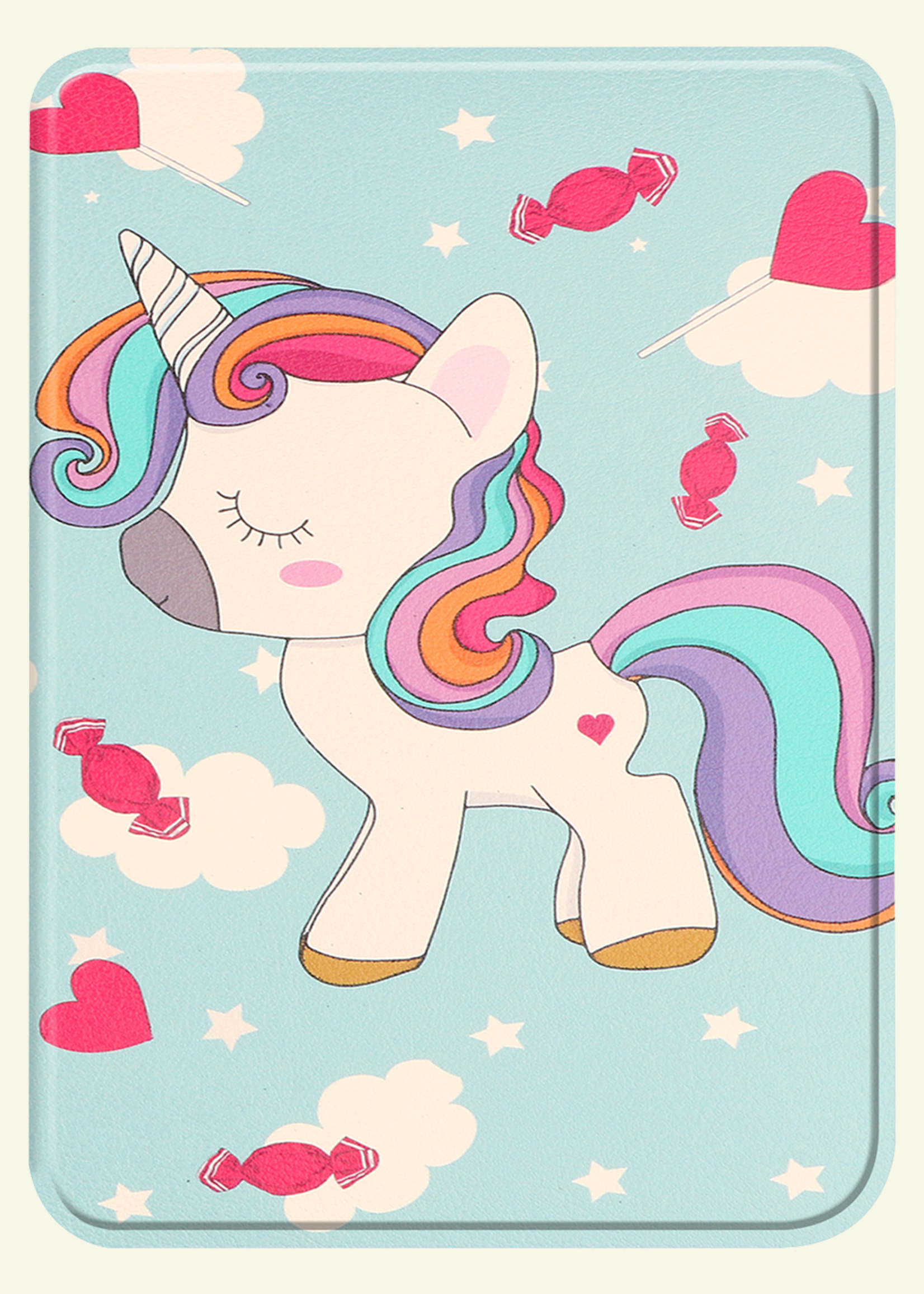 LUQ Hoesje Geschikt voor Kobo Clara BW Hoes Bescherm Hoesje Case Luxe Sleep Cover Met Screenprotector - Eenhoorn