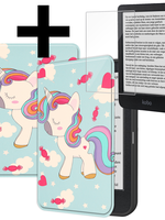 LUQ LUQ Kobo Clara BW Hoesje Met Screenprotector - Eenhoorn