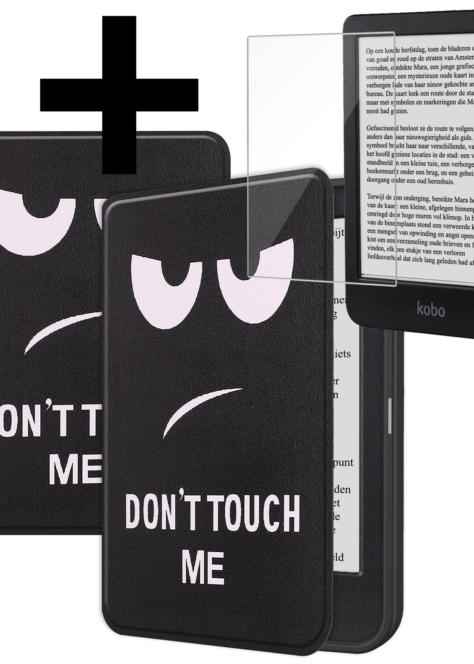 LUQ Hoesje Geschikt voor Kobo Clara BW Hoes Bescherm Hoesje Case Luxe Sleep Cover Met Screenprotector - Don't Touch Me