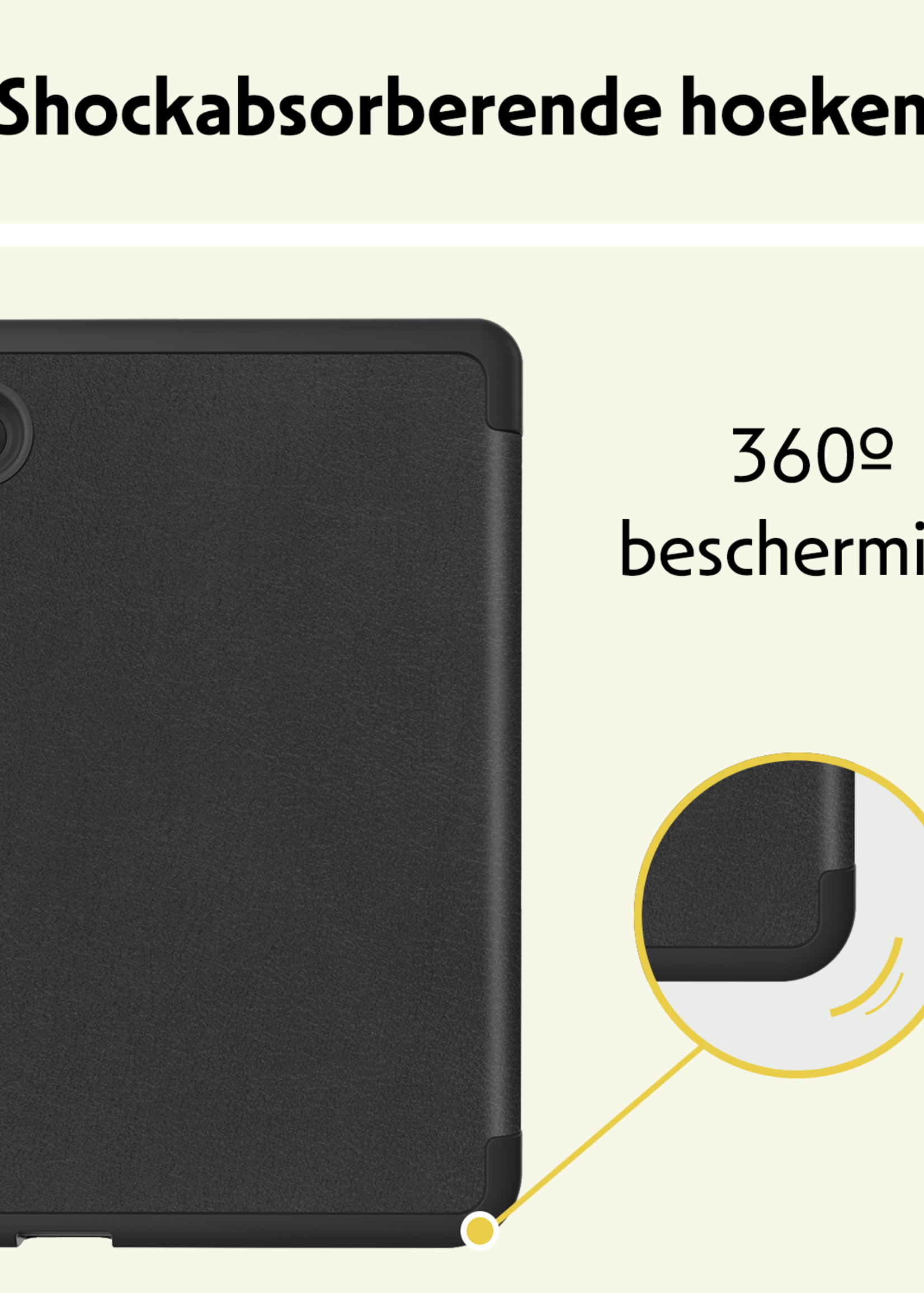 LUQ Hoesje Geschikt voor Kobo Clara BW Hoes Bescherm Hoesje Case Luxe Sleep Cover Met Screenprotector - Zwart