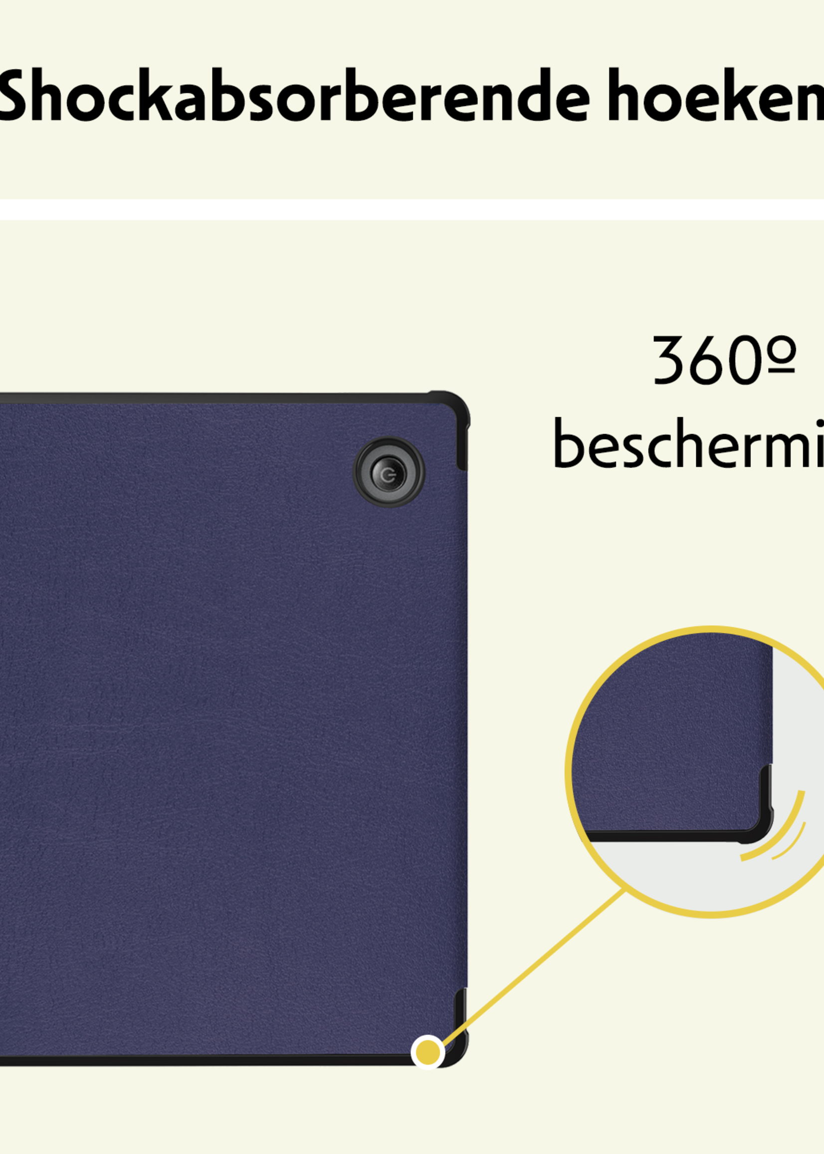 LUQ Hoesje Geschikt voor Kobo Libra Colour Hoes Bescherm Hoesje Case Trifold - Donkerblauw