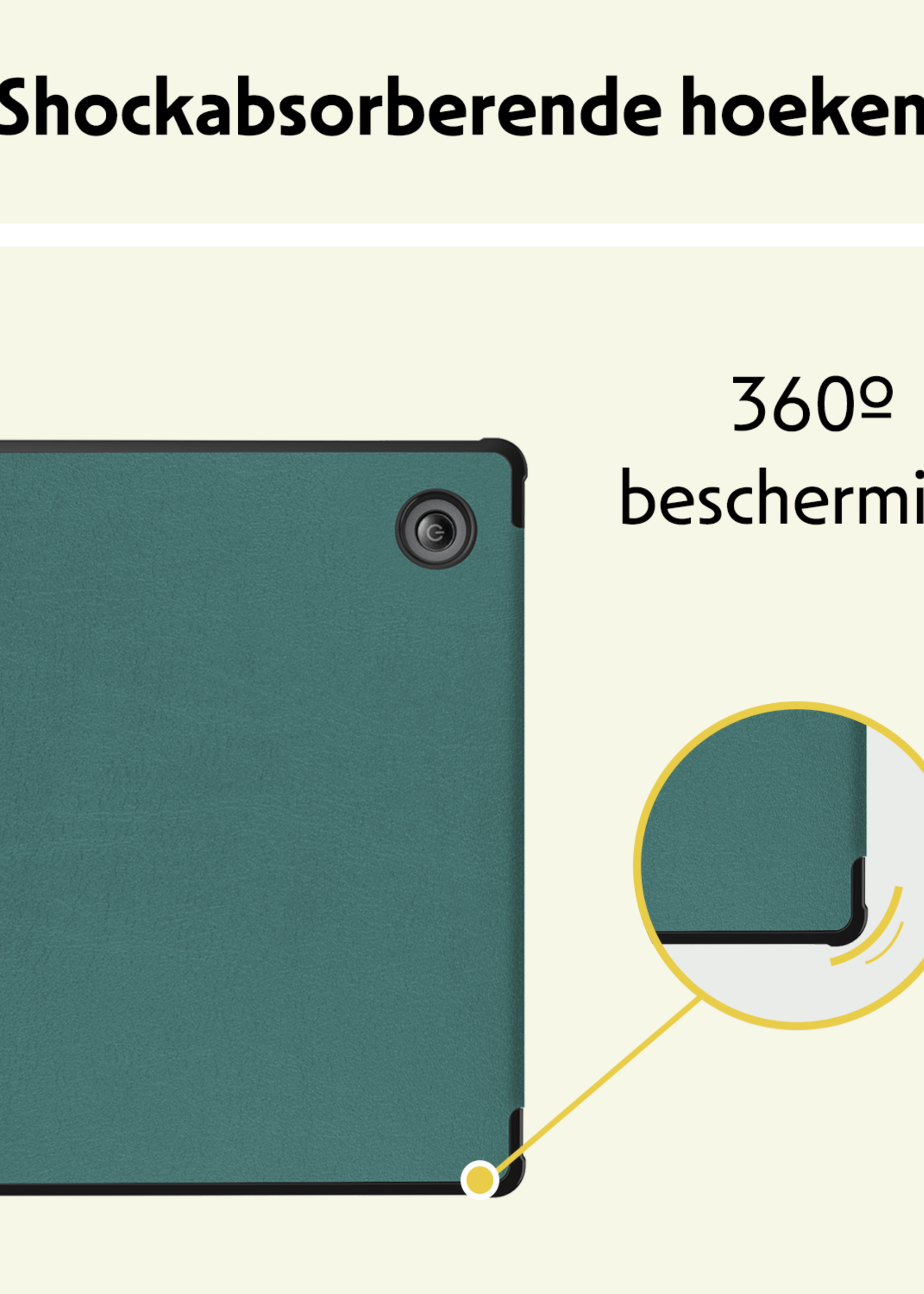 LUQ Hoesje Geschikt voor Kobo Libra Colour Hoes Bescherm Hoesje Case Trifold - Donkergroen