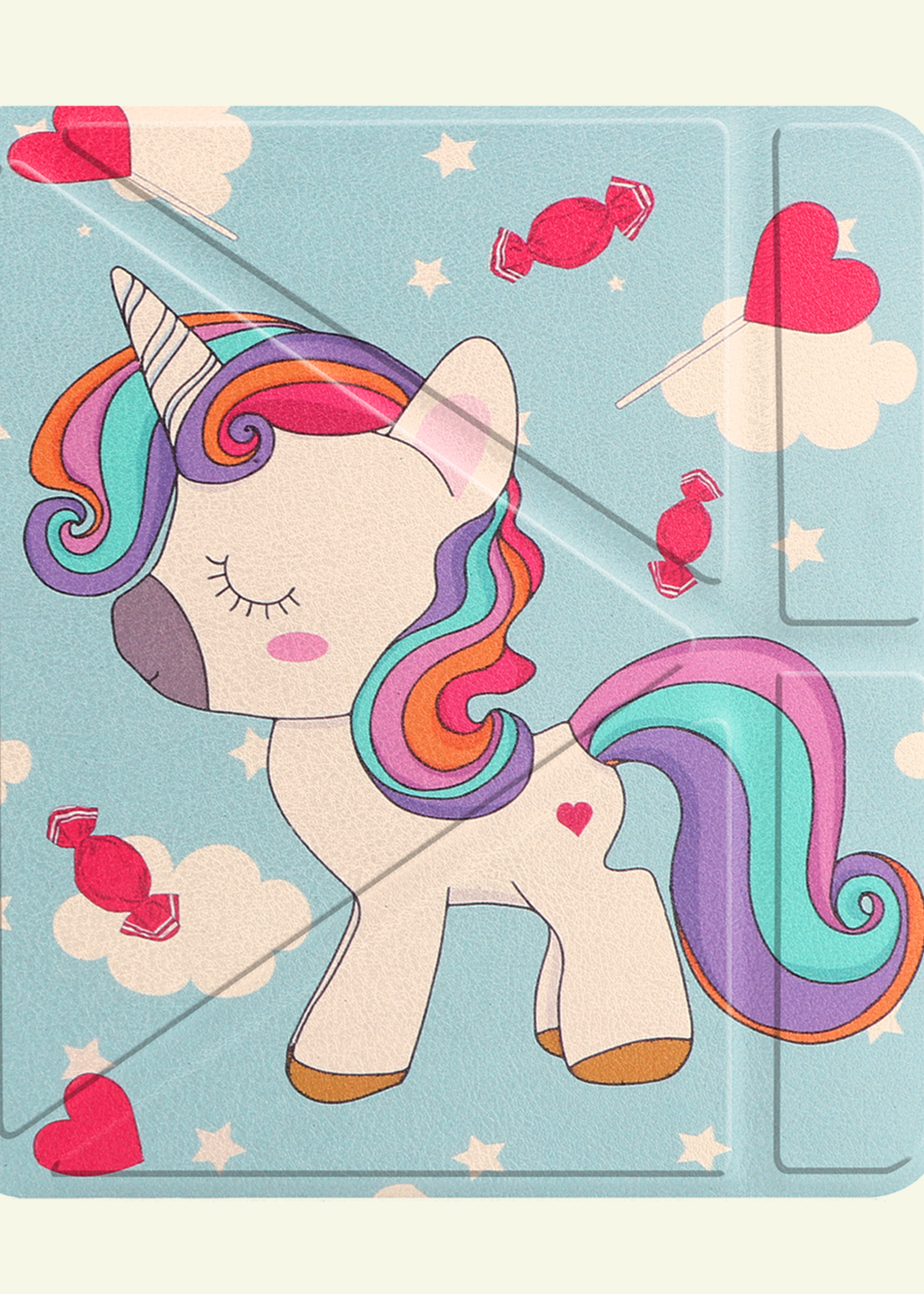 LUQ Hoesje Geschikt voor Kobo Libra Colour Hoes Bescherm Hoesje Case Trifold - Eenhoorn