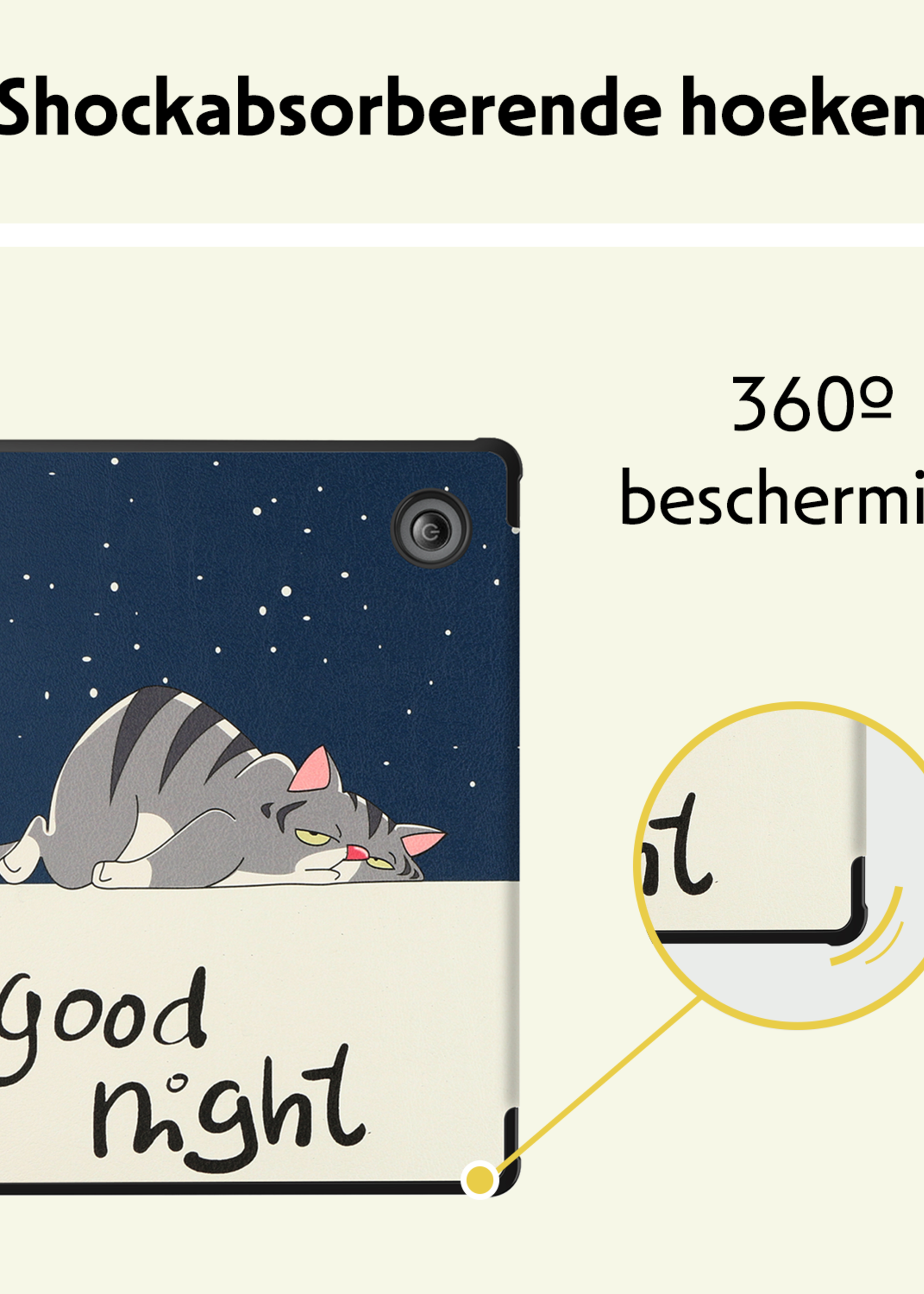 LUQ Hoesje Geschikt voor Kobo Libra Colour Hoes Bescherm Hoesje Case Trifold - Kat