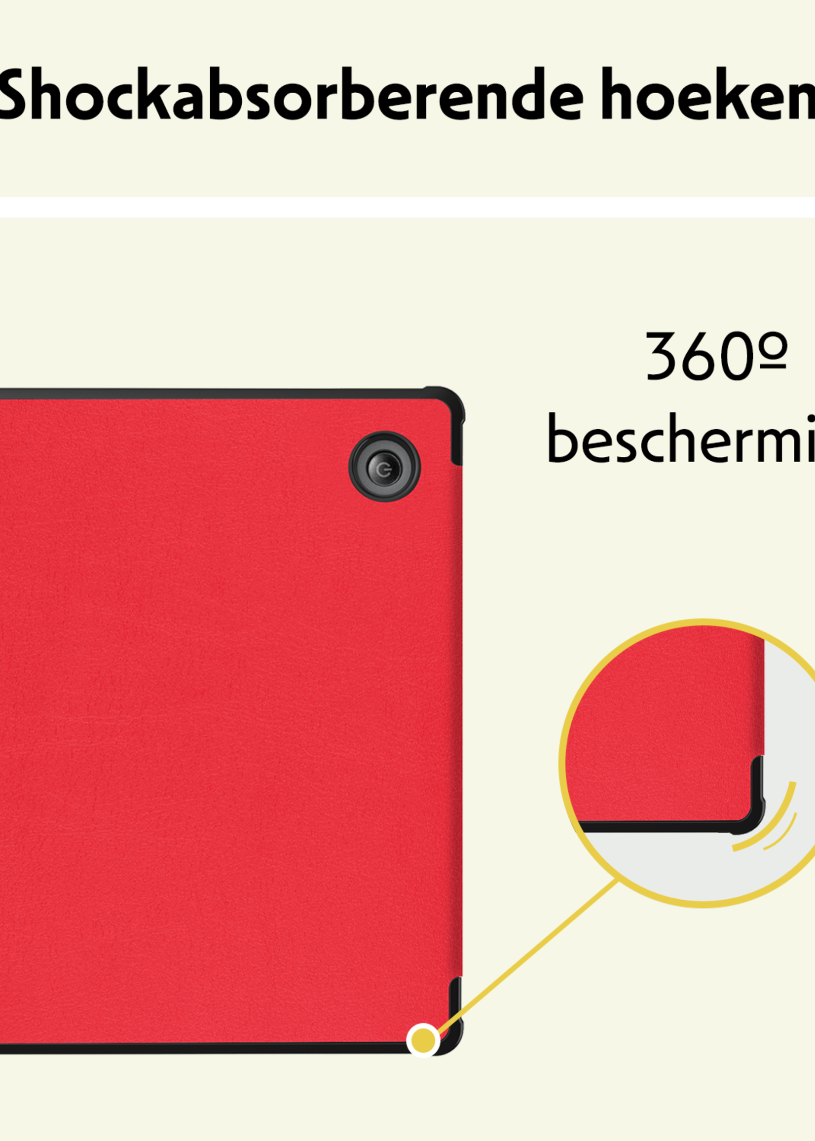 LUQ Hoesje Geschikt voor Kobo Libra Colour Hoes Bescherm Hoesje Case Trifold - Rood