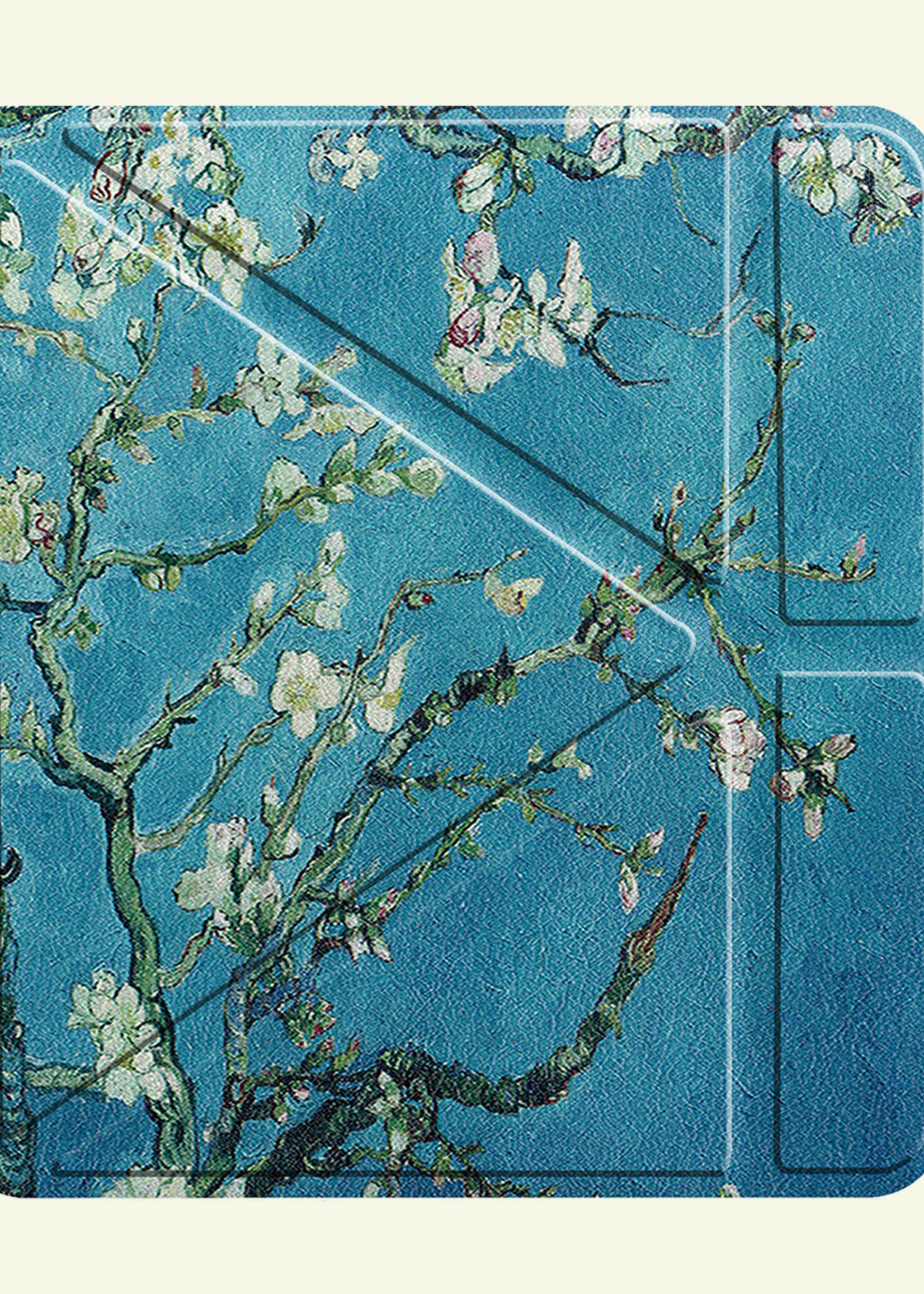 LUQ Hoesje Geschikt voor Kobo Libra Colour Hoes Bescherm Hoesje Case Trifold Met Screenprotector - Bloesem