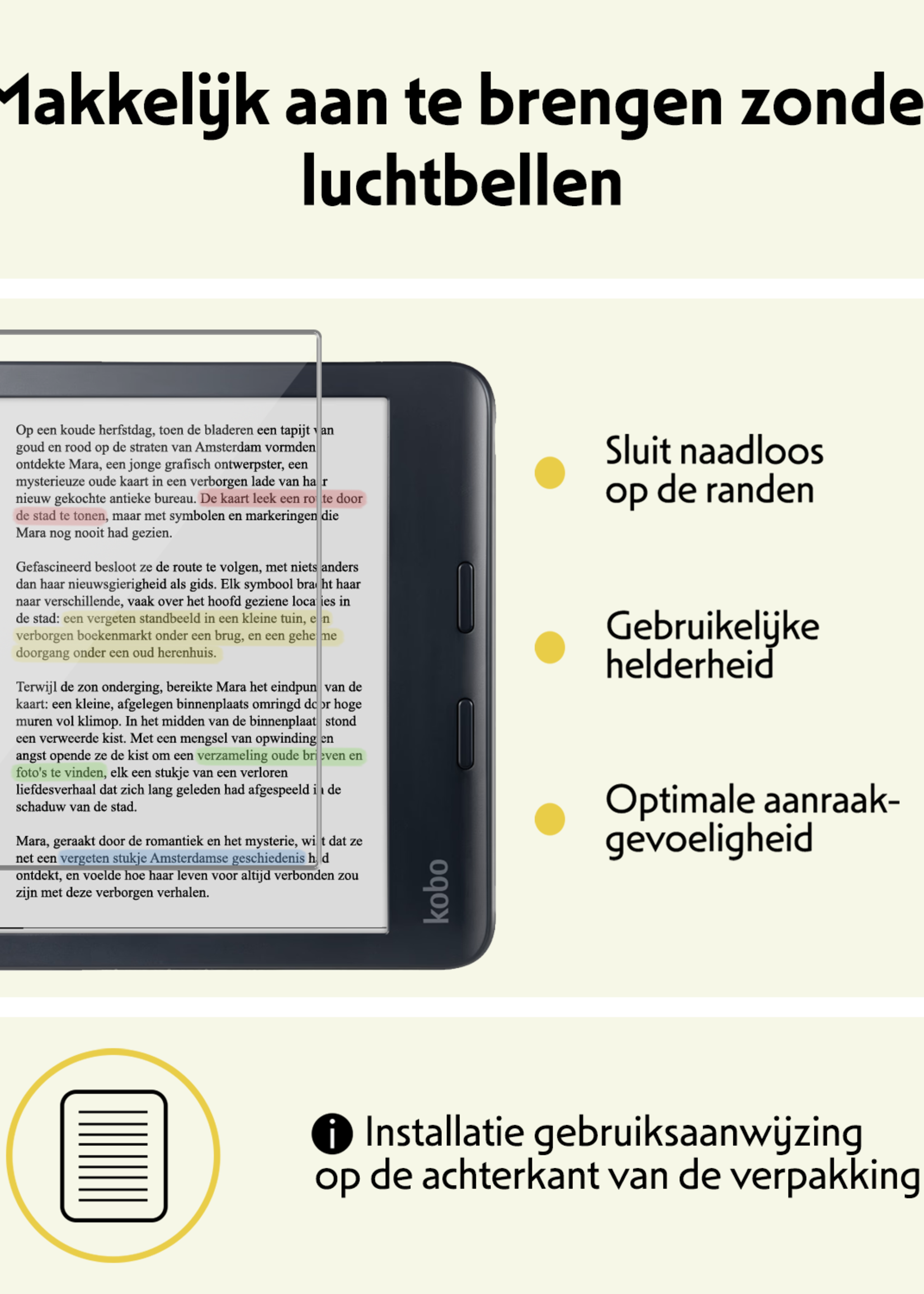 LUQ Hoesje Geschikt voor Kobo Libra Colour Hoes Bescherm Hoesje Case Trifold Met Screenprotector - Bloesem