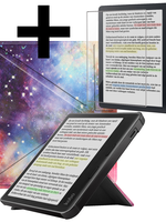 LUQ LUQ Kobo Libra Colour Hoesje Trifold Met Screenprotector - Galaxy