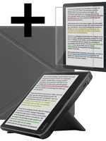 LUQ LUQ Kobo Libra Colour Hoesje Trifold Met Screenprotector - Grijs