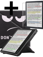 LUQ LUQ Kobo Libra Colour Hoesje Trifold Met Screenprotector - Don't Touch Me