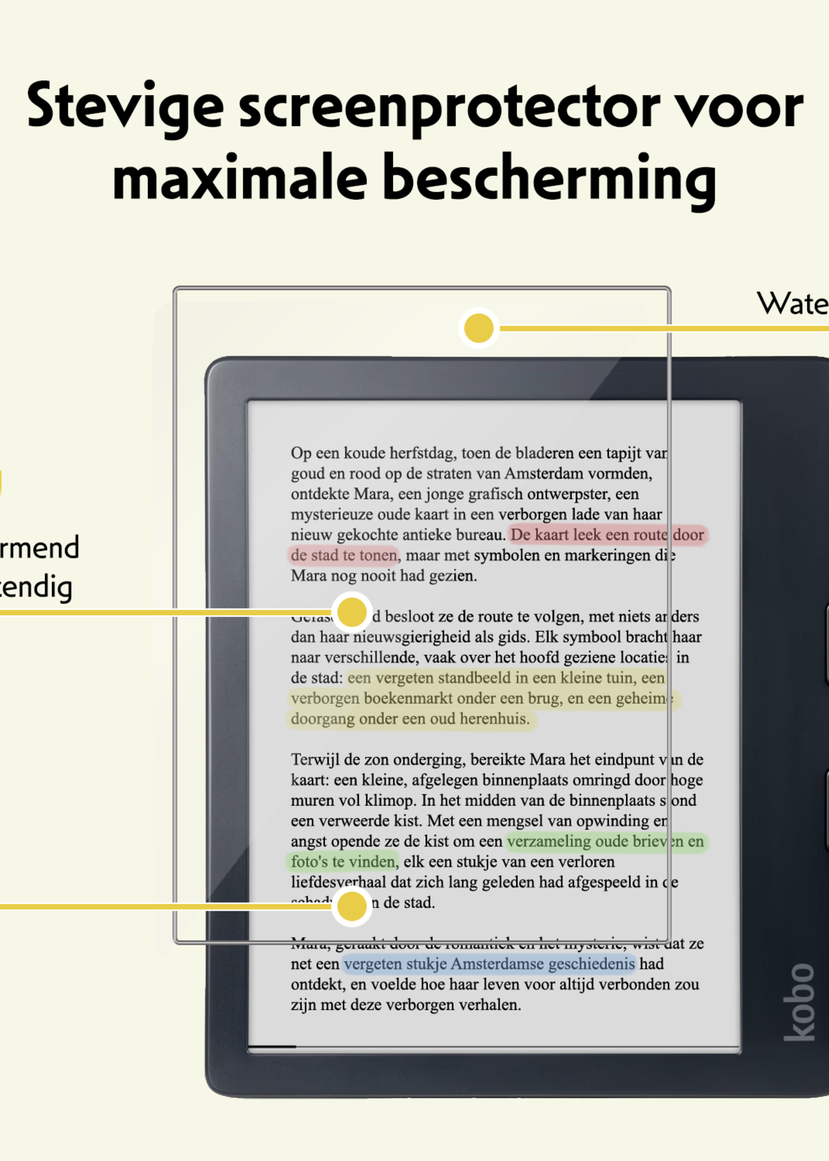 LUQ Hoesje Geschikt voor Kobo Libra Colour Hoes Bescherm Hoesje Case Trifold Met Screenprotector - Don't Touch Me