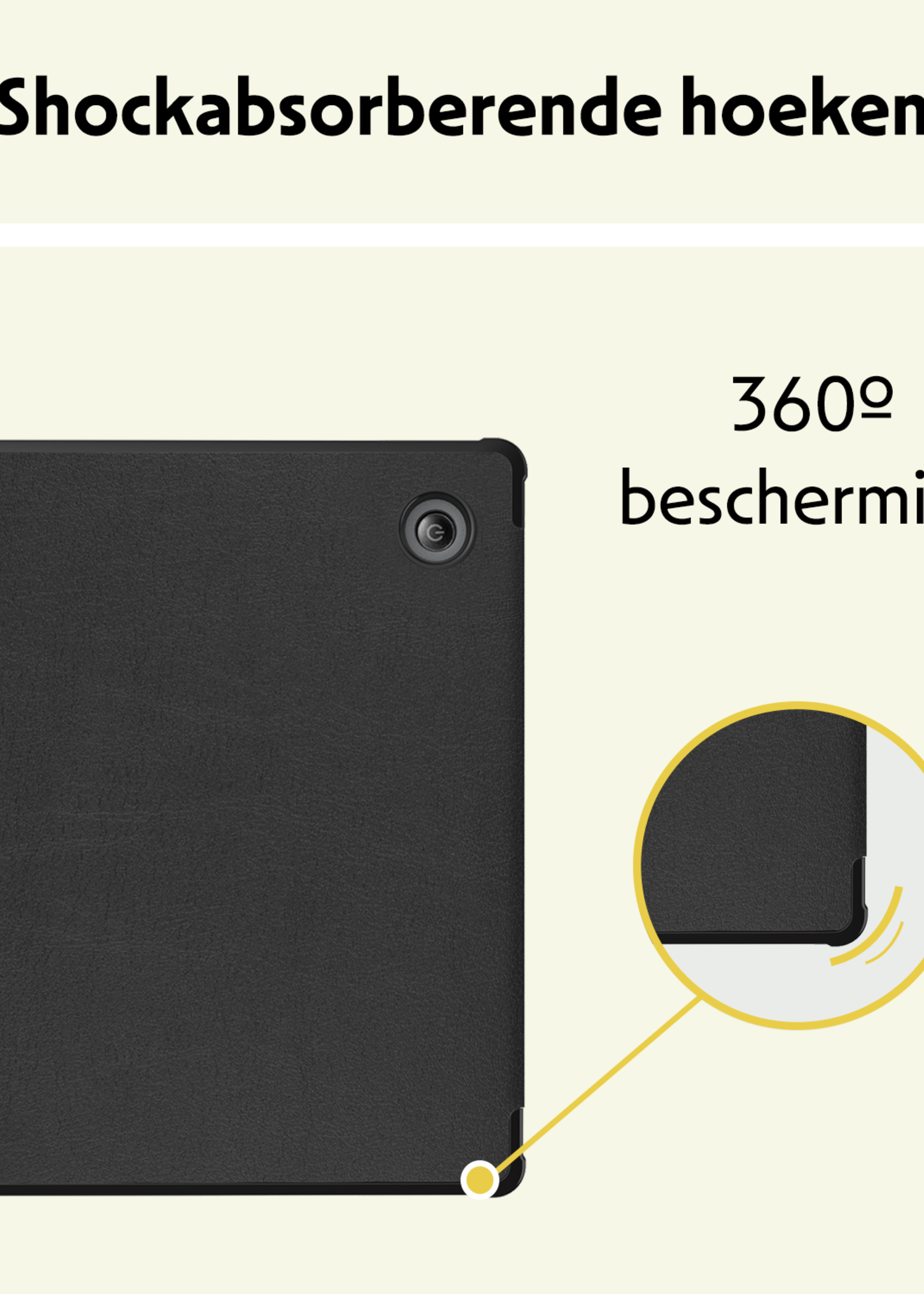 LUQ Hoesje Geschikt voor Kobo Libra Colour Hoes Bescherm Hoesje Case Trifold Met Screenprotector - Zwart