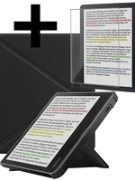 LUQ LUQ Kobo Libra Colour Hoesje Trifold Met Screenprotector - Zwart