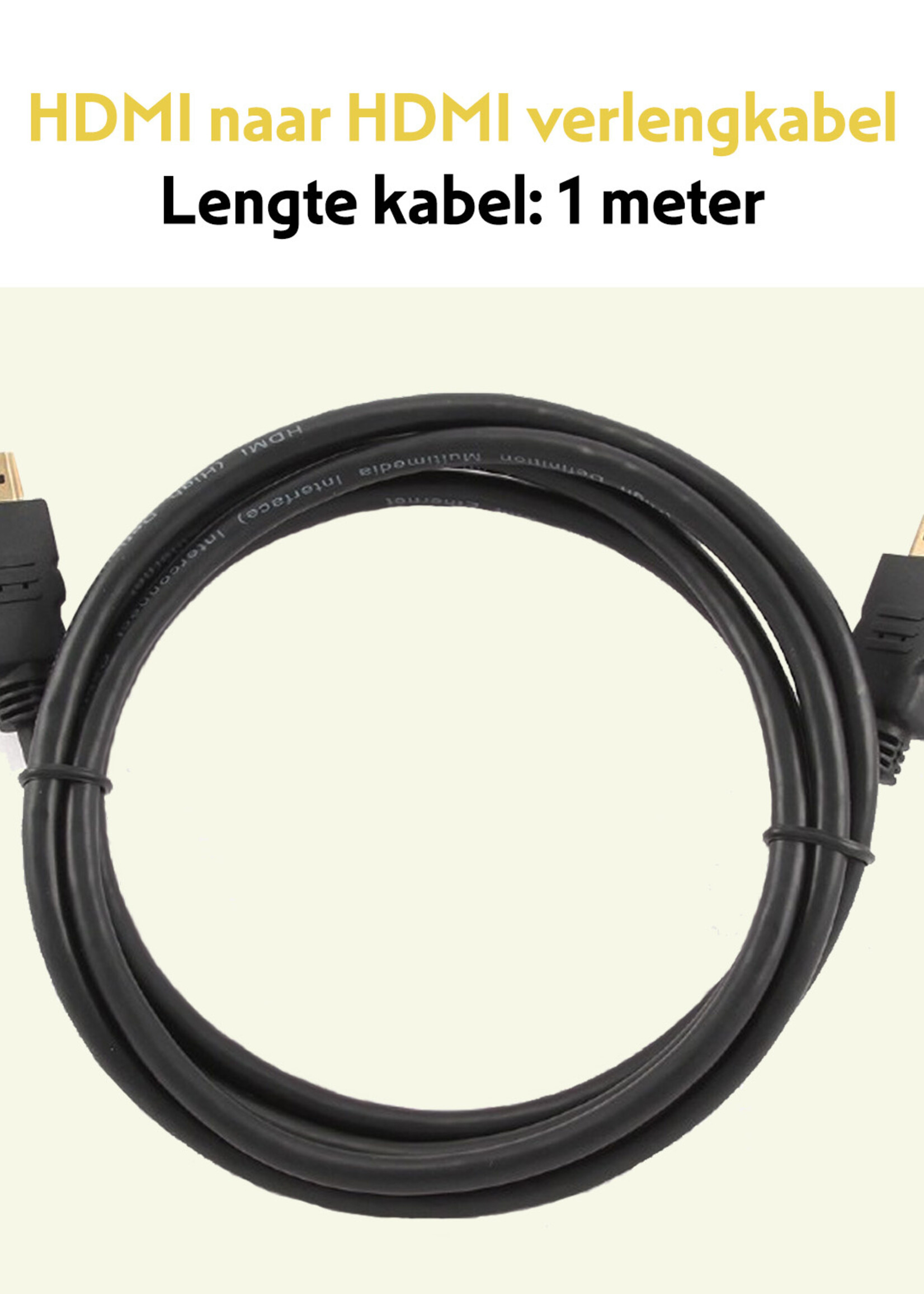 LUQ HDMI Kabel 1 Meter HDMI naar HDMI Kabel 4K Resolutie - HDMI-kabels 1080p HD Kwaliteit - Zwart