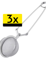 LUQ LUQ Theeknijper voor Losse Thee - Zilver - 3 PACK