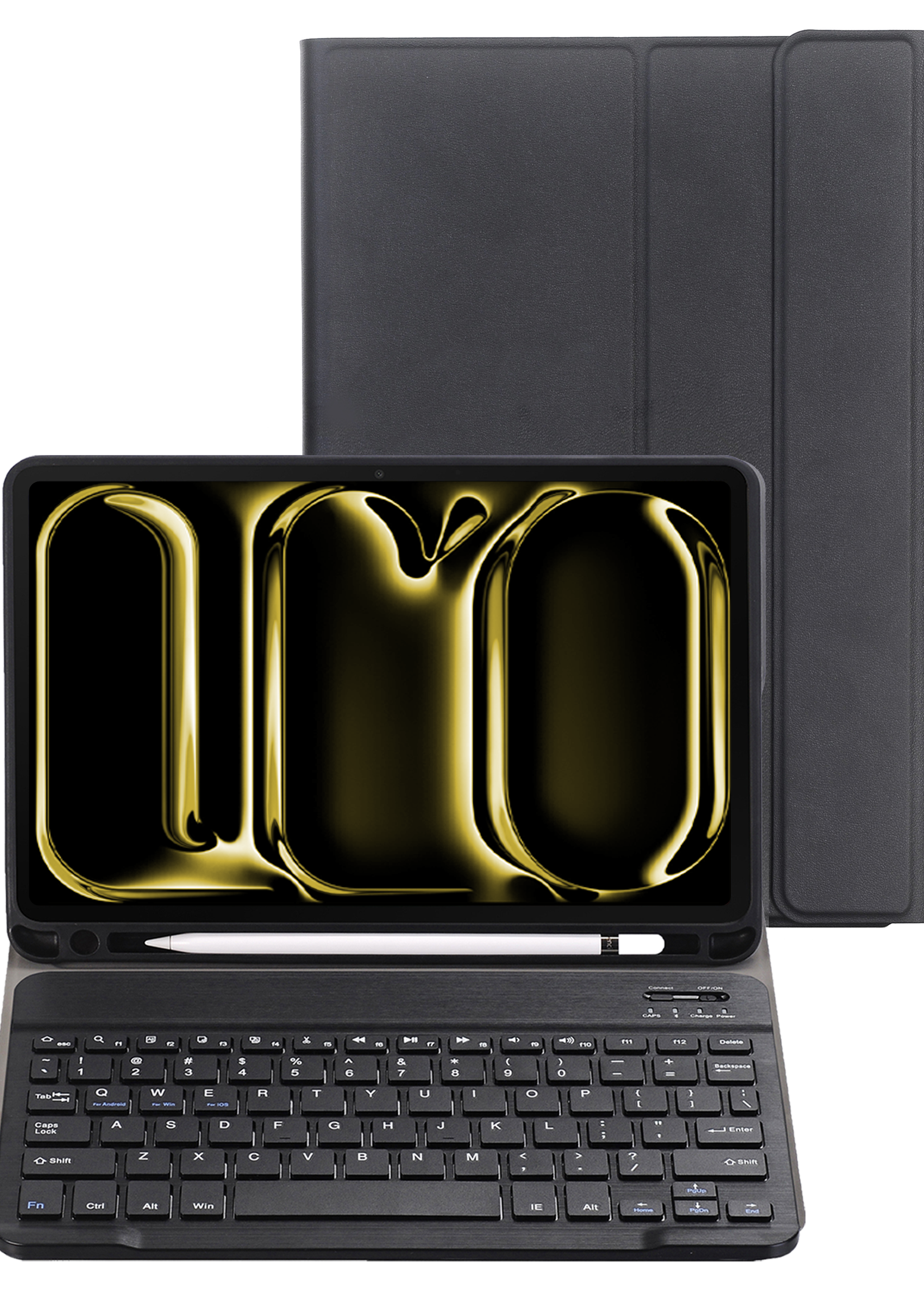 LUQ iPad Pro 11 inch 2024 Hoesje Toetsenbord Hoes Luxe Keyboard Case Cover (10,9 inch) - Zwart