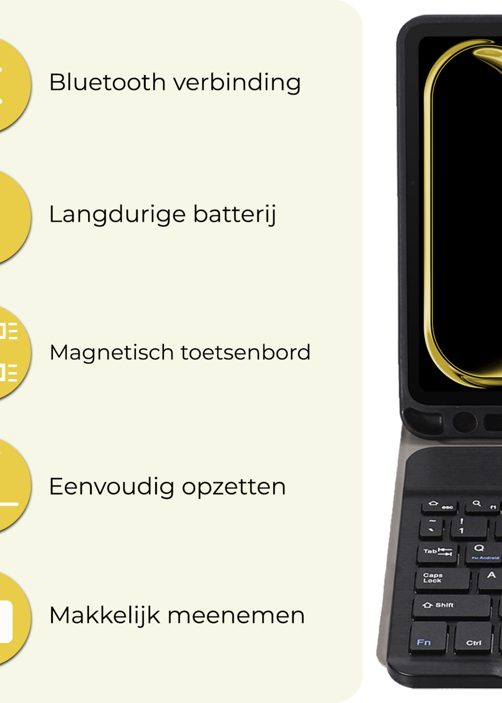 LUQ iPad Pro 13 inch 2024 Hoesje Toetsenbord En Screenprotector - iPad Pro 13 inch 2024 Hoes Luxe Keyboard Case Cover Met Bescherm Glas (10,9 inch) - Zwart