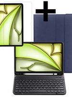 LUQ LUQ iPad Air 6 (11 inch) Toetsenbordhoes Met Screenprotector - Donkerblauw