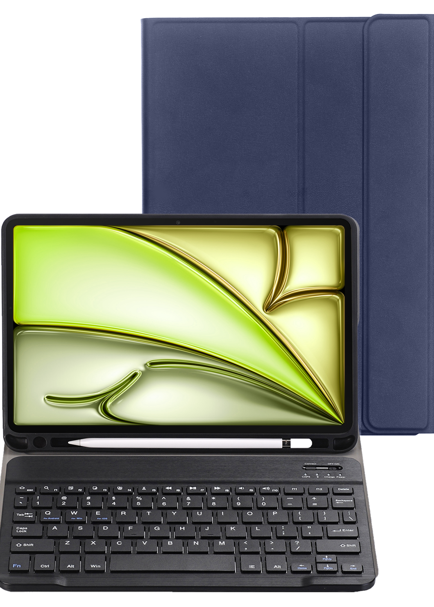 LUQ iPad Air 6 (11 inch) Hoesje Toetsenbord Hoes Luxe Keyboard Case Cover (10,9 inch) - Donkerblauw