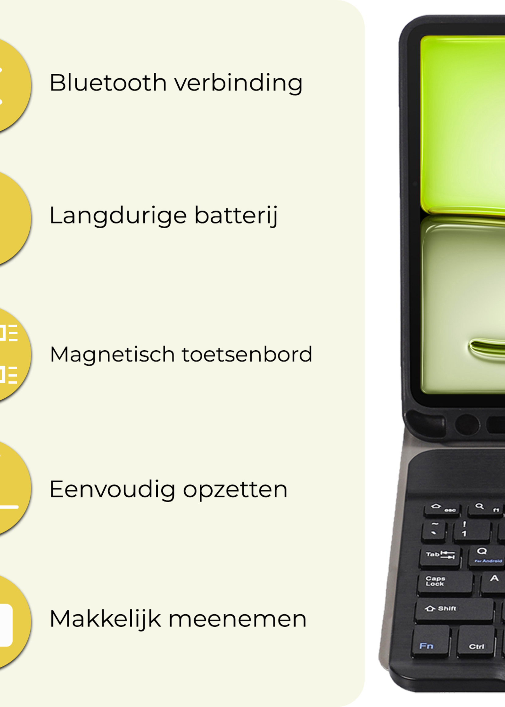 LUQ iPad Air 6 (11 inch) Hoesje Toetsenbord Hoes Luxe Keyboard Case Cover (10,9 inch) - Donkerblauw