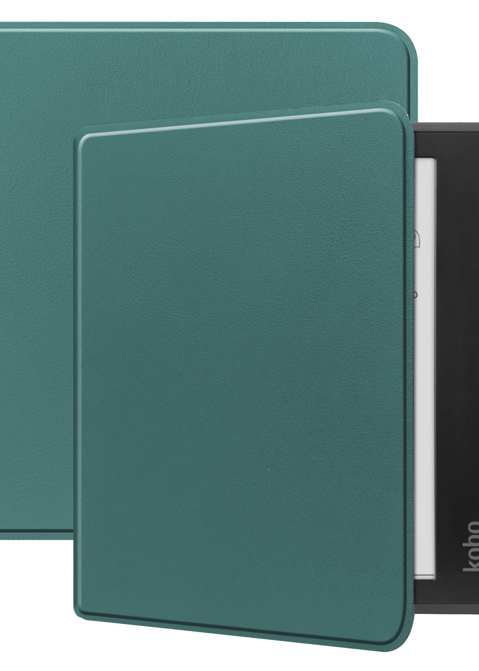 LUQ Hoesje Geschikt voor Kobo Libra Colour Hoes Bescherm Hoesje Case Luxe Sleep Cover - Donkergroen