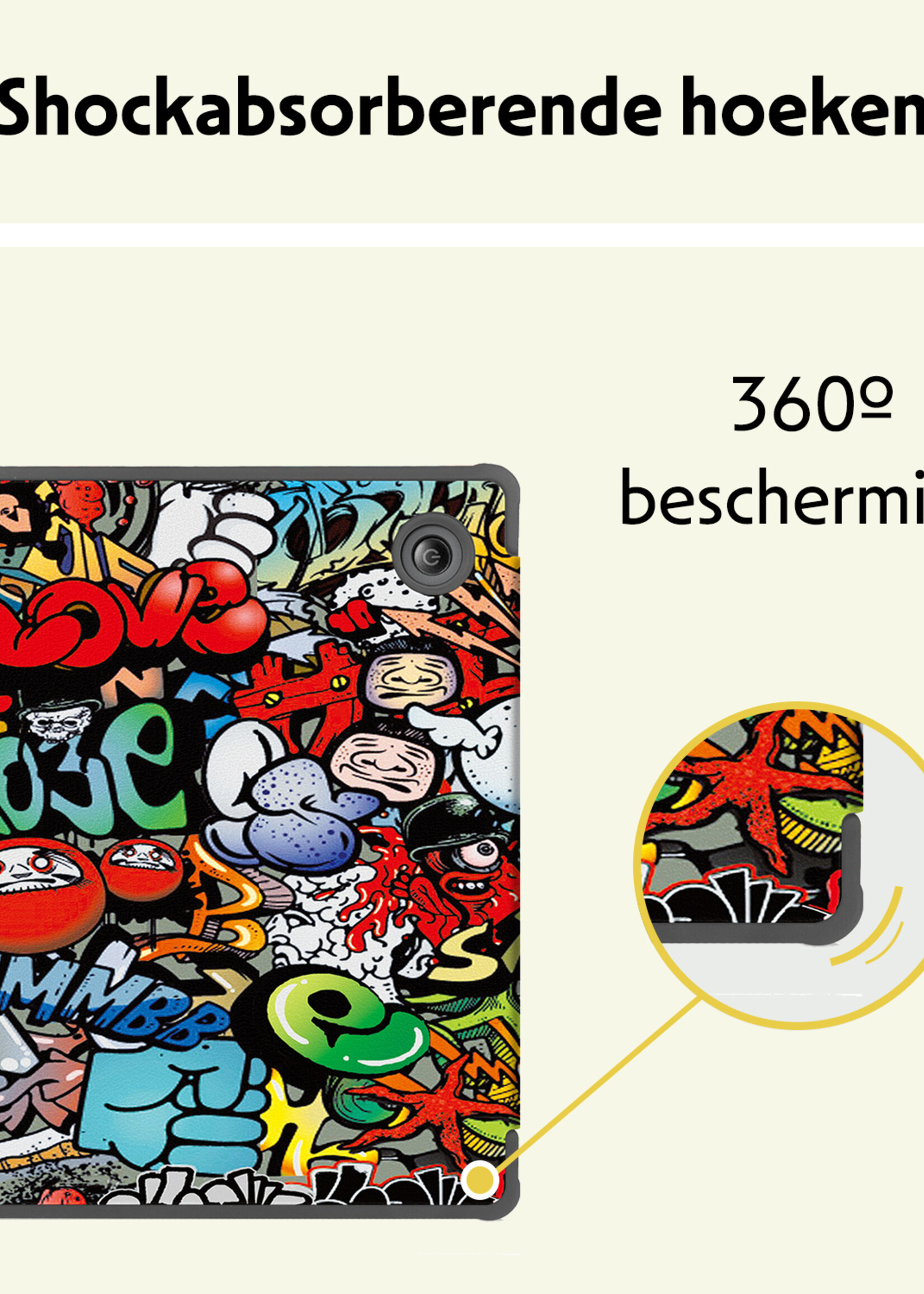 LUQ Hoesje Geschikt voor Kobo Libra Colour Hoes Bescherm Hoesje Case Luxe Sleep Cover - Graffity