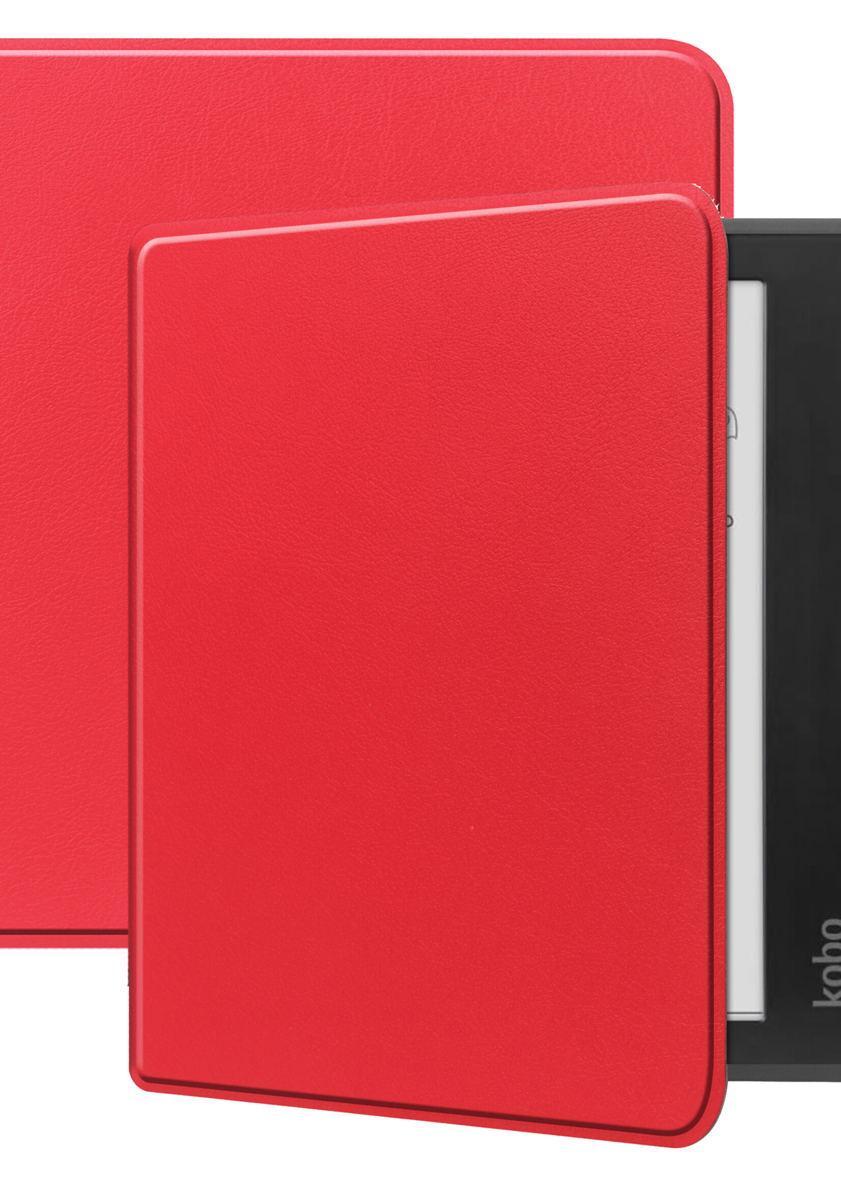 LUQ Hoesje Geschikt voor Kobo Libra Colour Hoes Bescherm Hoesje Case Luxe Sleep Cover - Rood