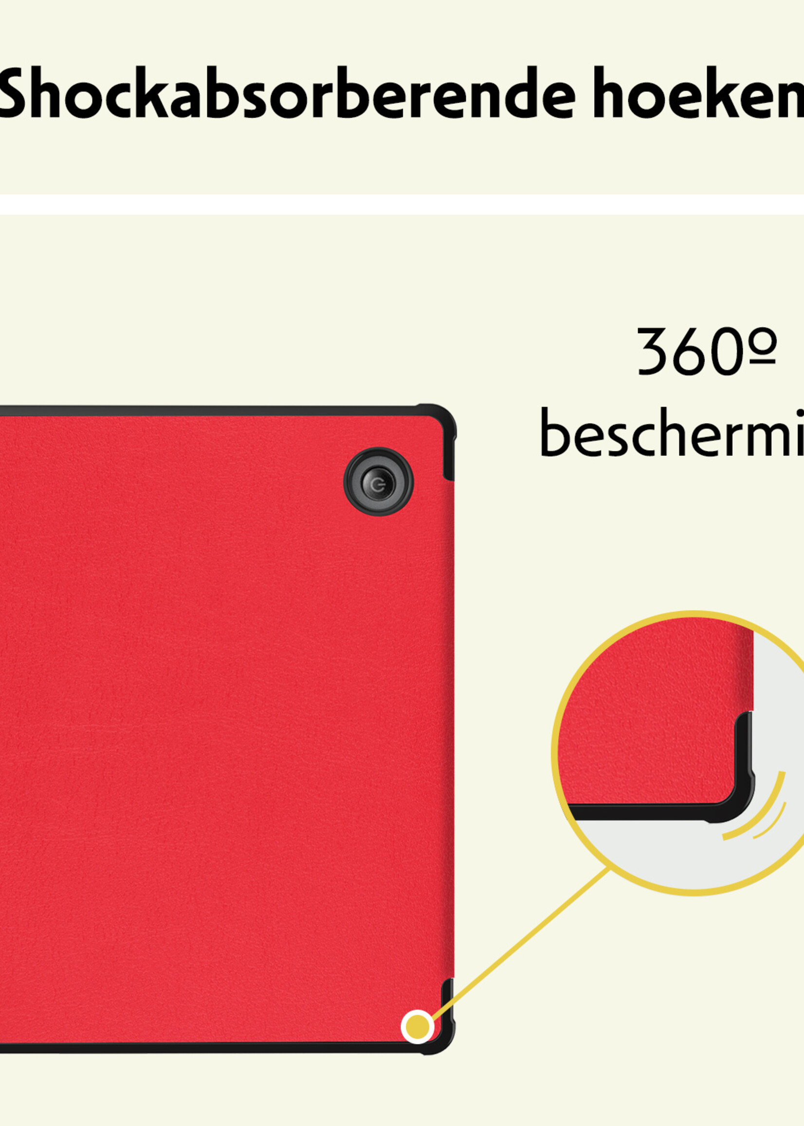 LUQ Hoesje Geschikt voor Kobo Libra Colour Hoes Bescherm Hoesje Case Luxe Sleep Cover - Rood