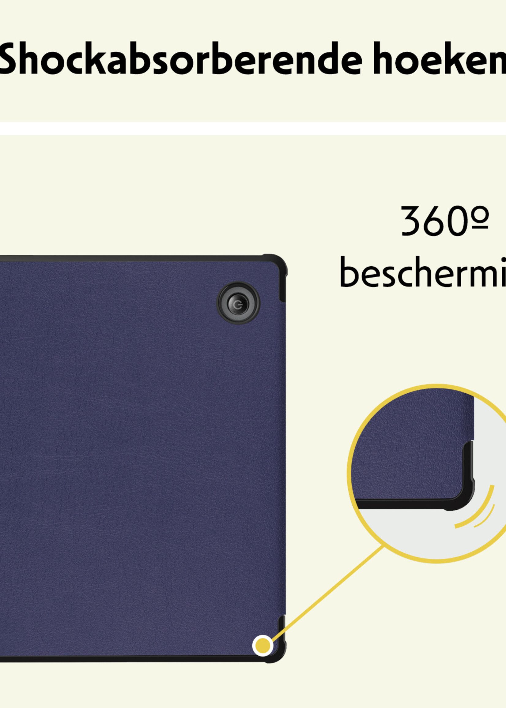 LUQ Hoesje Geschikt voor Kobo Libra Colour Hoes Bescherm Hoesje Case Luxe Sleep Cover Met Screenprotector - Donkerblauw