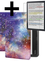 LUQ LUQ Kobo Libra Colour Hoesje Met Screenprotector - Galaxy