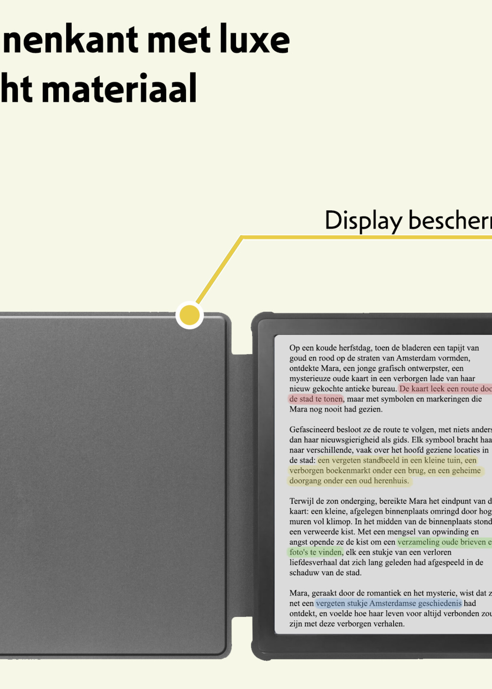 LUQ Hoesje Geschikt voor Kobo Libra Colour Hoes Bescherm Hoesje Case Luxe Sleep Cover Met Screenprotector - Galaxy