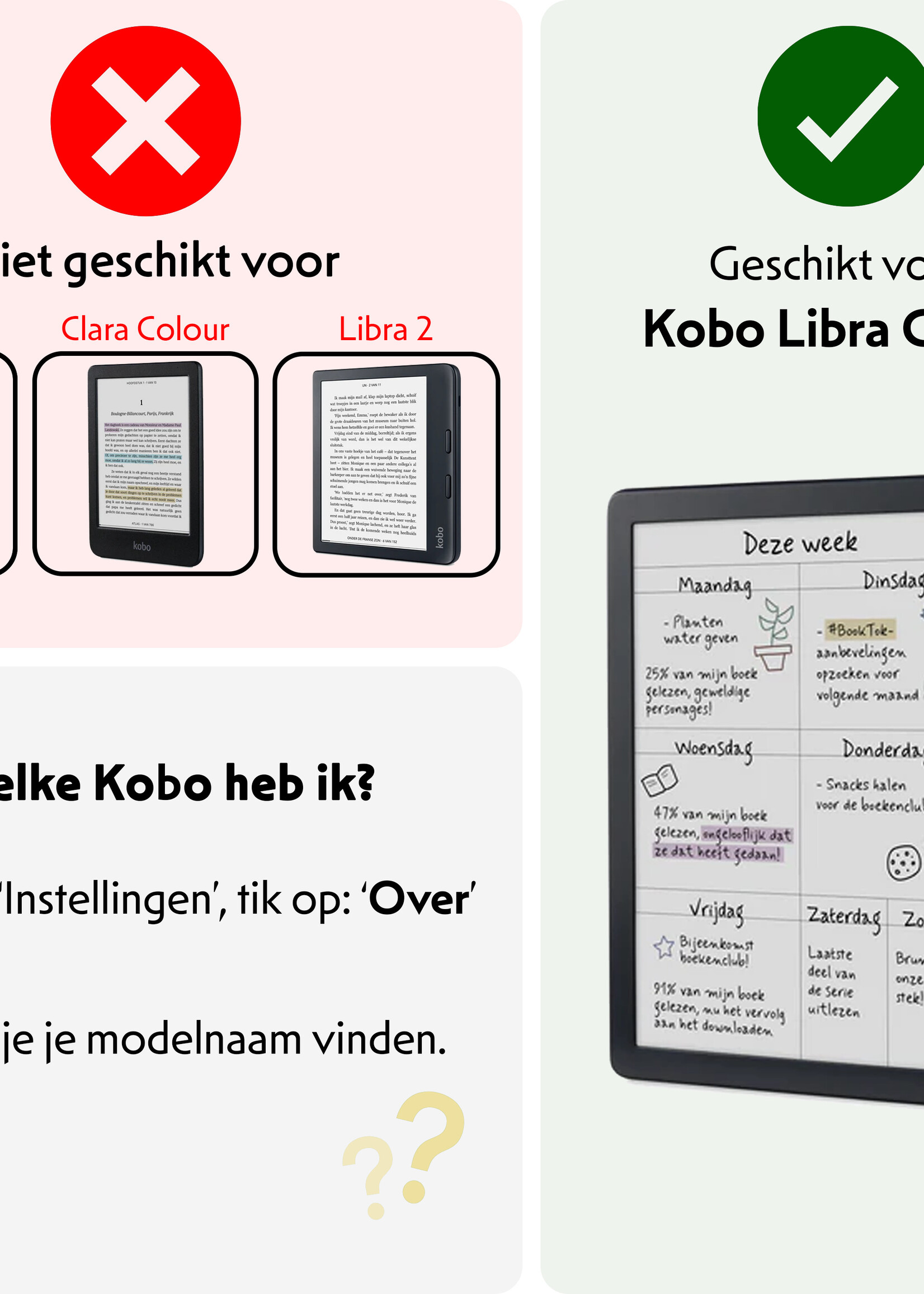 LUQ Hoesje Geschikt voor Kobo Libra Colour Hoes Bescherm Hoesje Case Luxe Sleep Cover Met Screenprotector - Rosé Goud