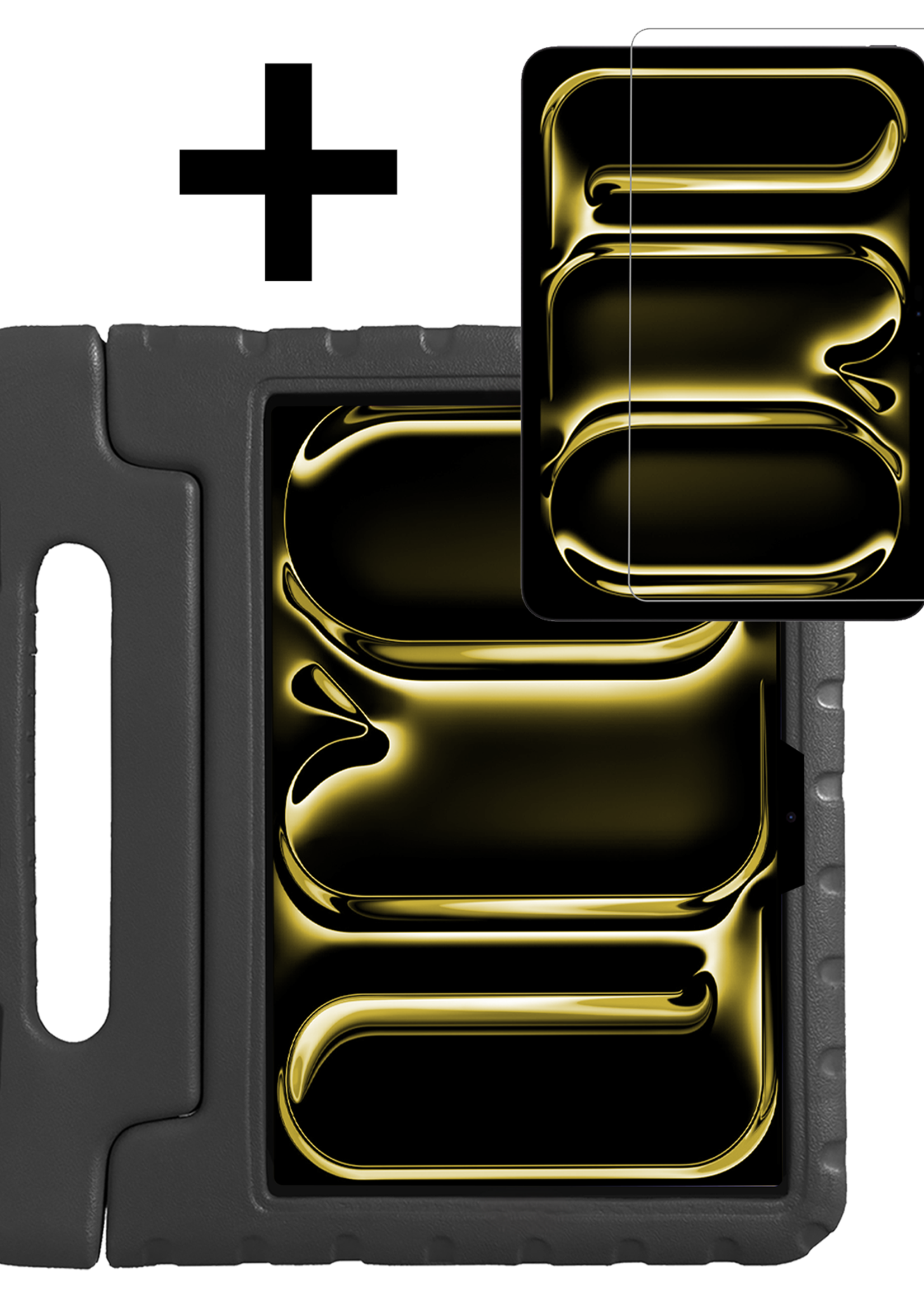 LUQ iPad Pro 11 inch 2024 Hoes Kinder Hoesje Kids Case Cover Kids Proof Met Screenprotector - iPad Pro 11 inch 2024 Kinder Hoes - Zwart