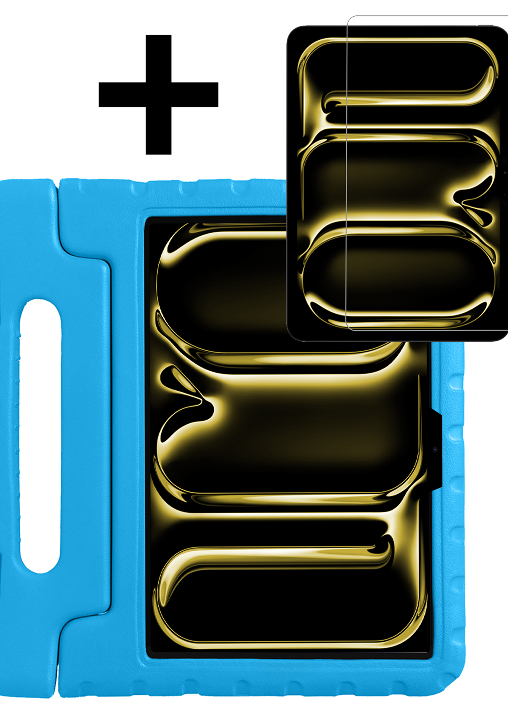 LUQ iPad Pro 11 inch 2024 Hoes Kinder Hoesje Kids Case Cover Kids Proof Met Screenprotector - iPad Pro 11 inch 2024 Kinder Hoes - Licht Blauw