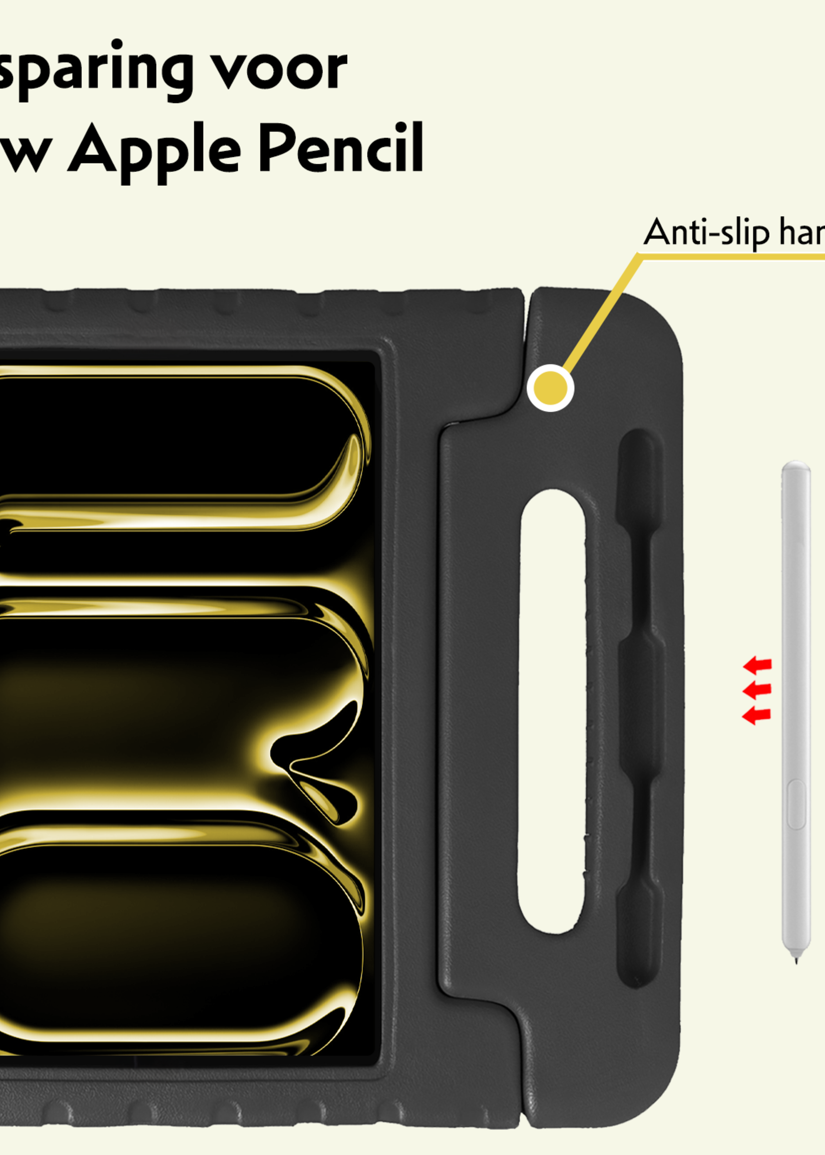 LUQ iPad Pro 11 inch 2024 Hoes Kinder Hoesje Kids Case Cover Kids Proof - iPad Pro 11 inch 2024 Kinder Hoes - Zwart