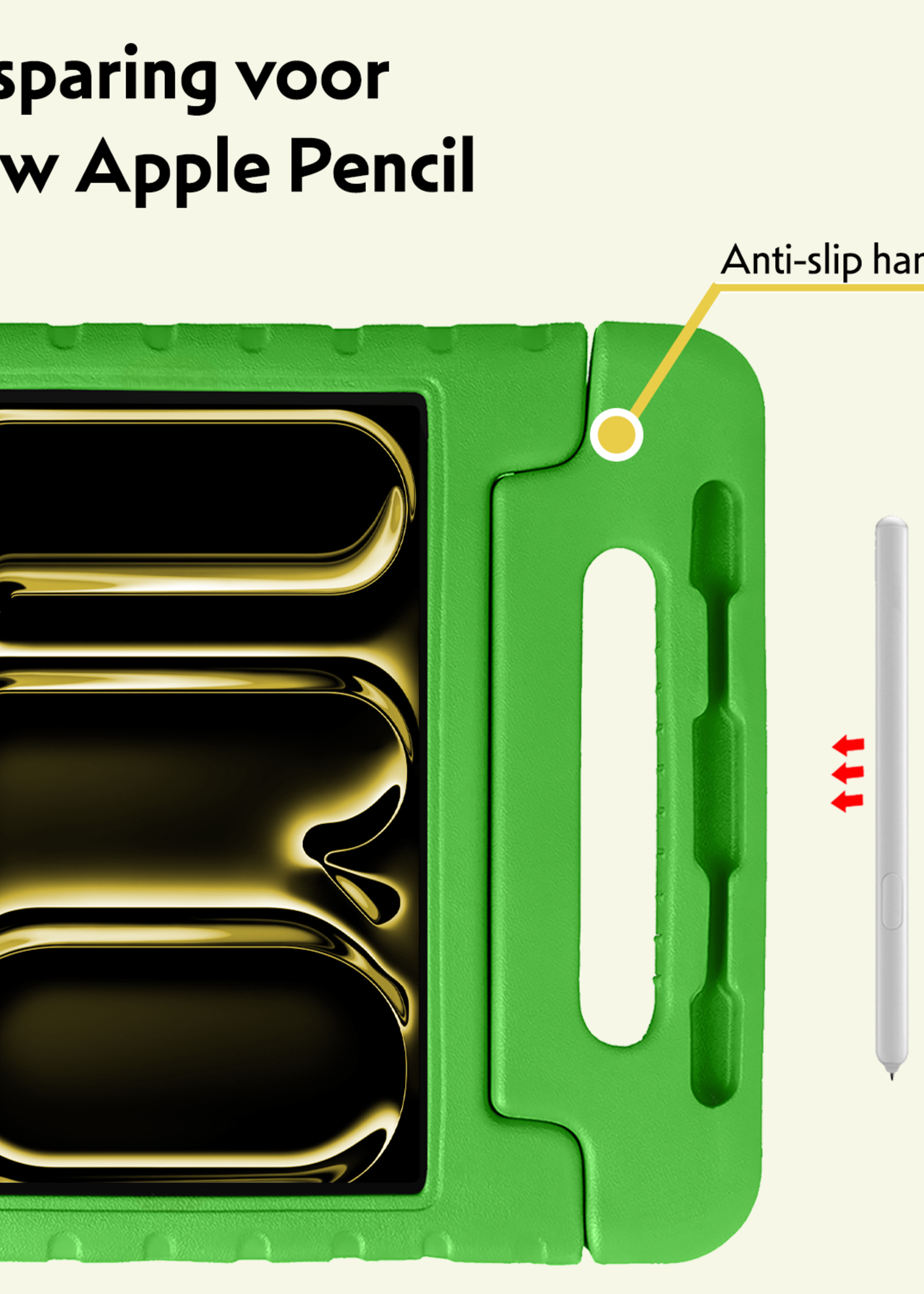 LUQ iPad Pro 11 inch 2024 Hoes Kinder Hoesje Kids Case Cover Kids Proof - iPad Pro 11 inch 2024 Kinder Hoes - Groen