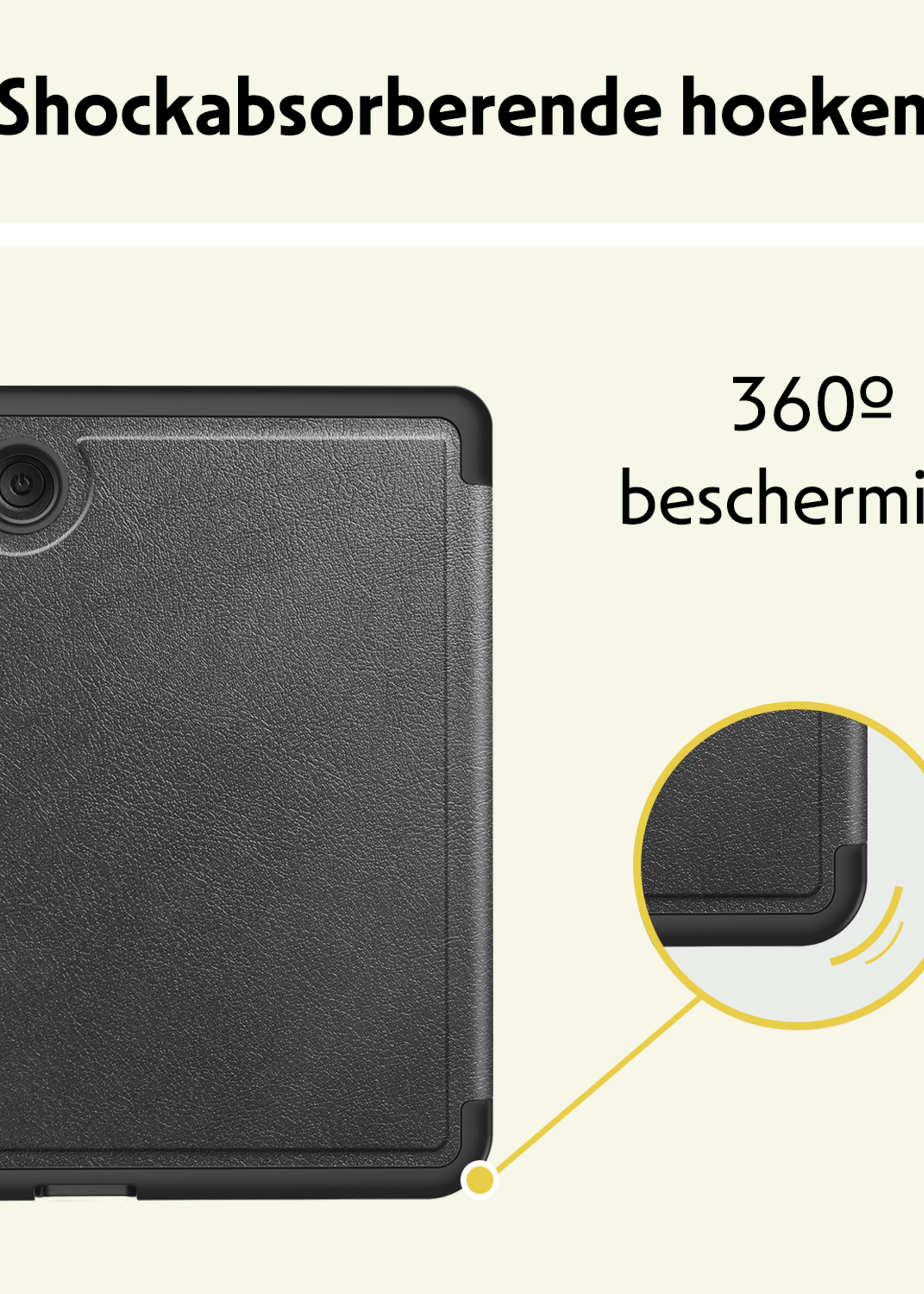 LUQ Hoesje Geschikt voor Kobo Clara Colour Hoes Bescherm Hoesje Case Trifold - Zwart