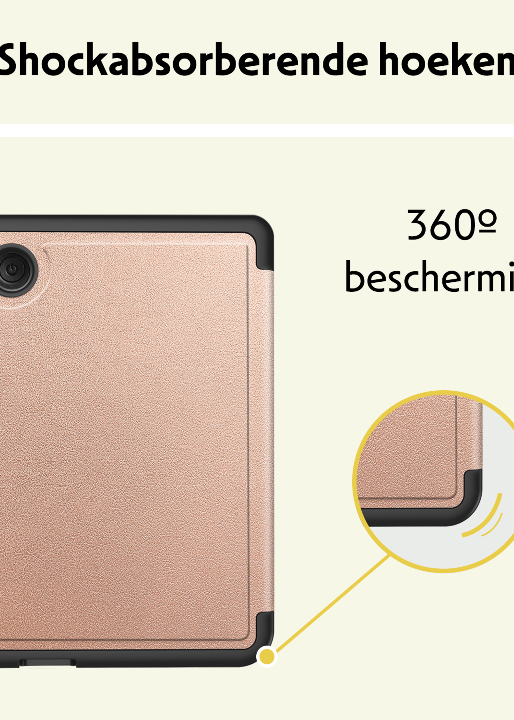 LUQ Hoesje Geschikt voor Kobo Clara Colour Hoes Bescherm Hoesje Case Trifold - Rosé Goud