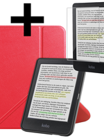 LUQ LUQ Kobo Clara Colour Hoesje Trifold Met Screenprotector - Rood