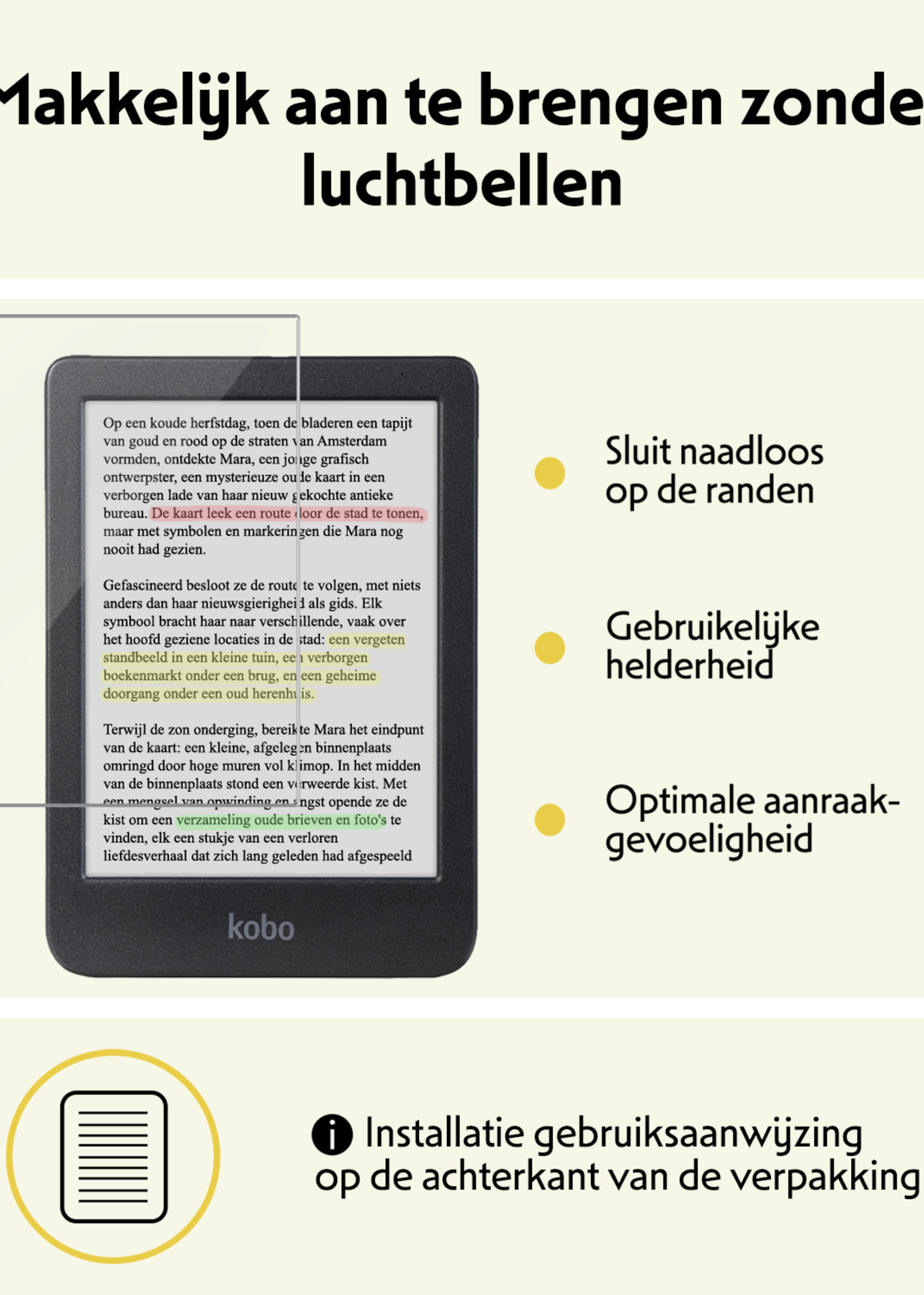 LUQ Hoesje Geschikt voor Kobo Clara Colour Hoes Bescherm Hoesje Case Trifold Met Screenprotector - Donkergroen