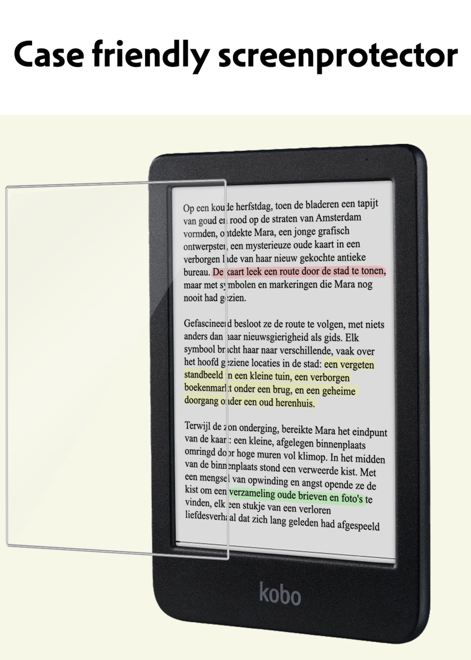 LUQ Hoesje Geschikt voor Kobo Clara Colour Hoes Bescherm Hoesje Case Trifold Met Screenprotector - Donkergroen