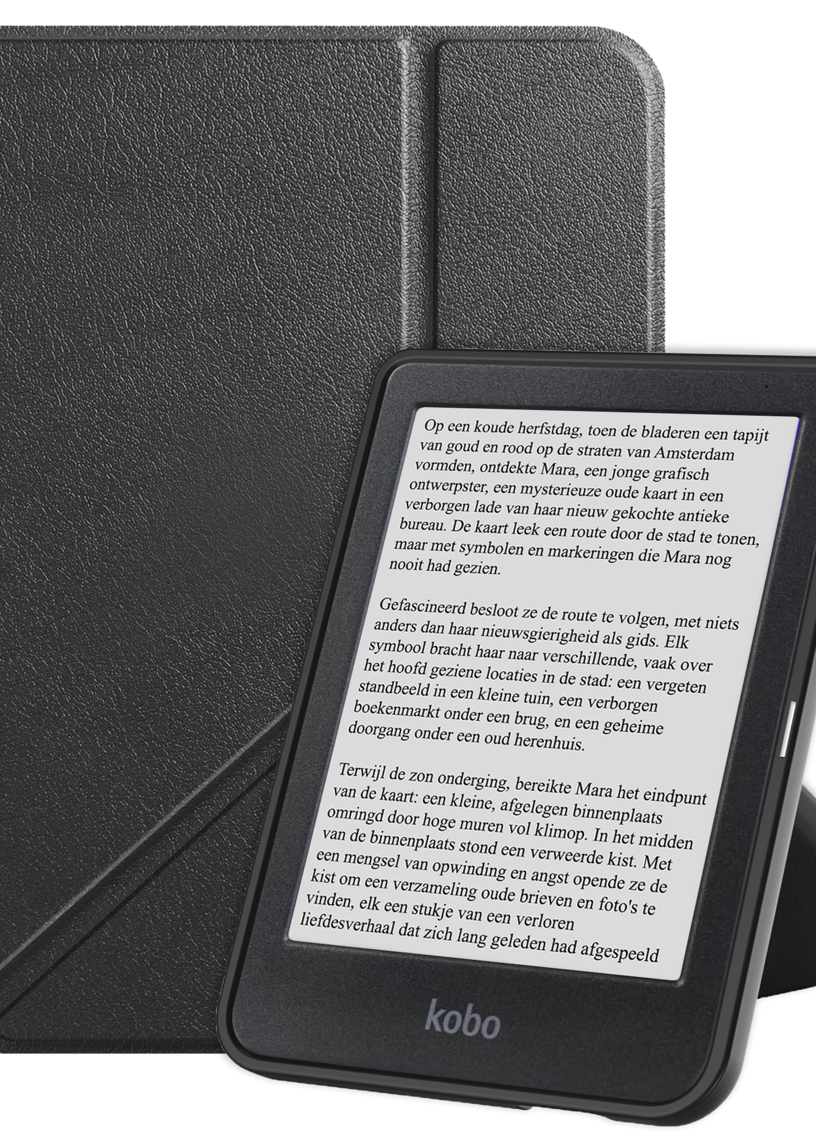 LUQ Hoesje Geschikt voor Kobo Clara BW Hoes Bescherm Hoesje Case Trifold - Zwart