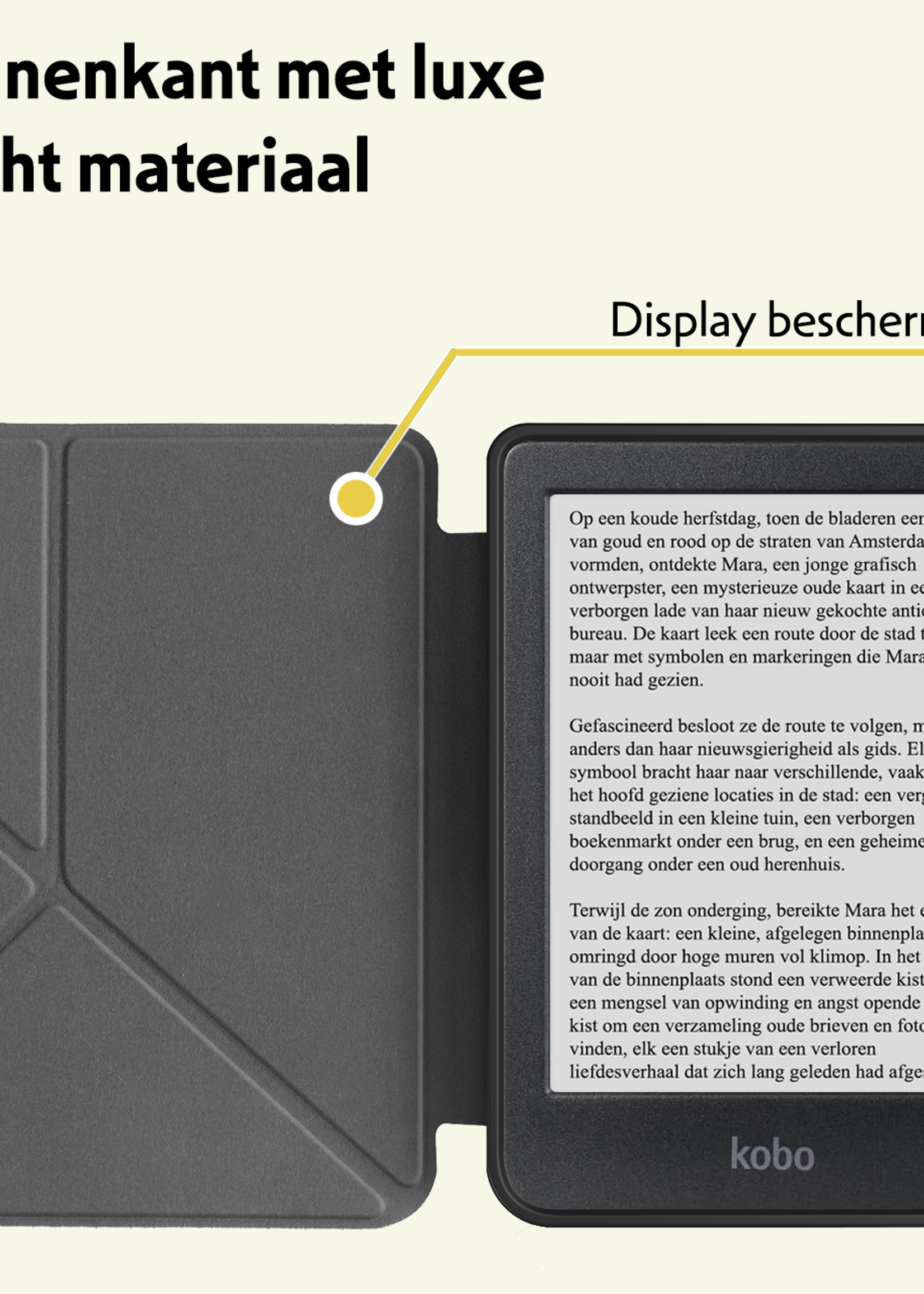 LUQ Hoesje Geschikt voor Kobo Clara BW Hoes Bescherm Hoesje Case Trifold - Zwart