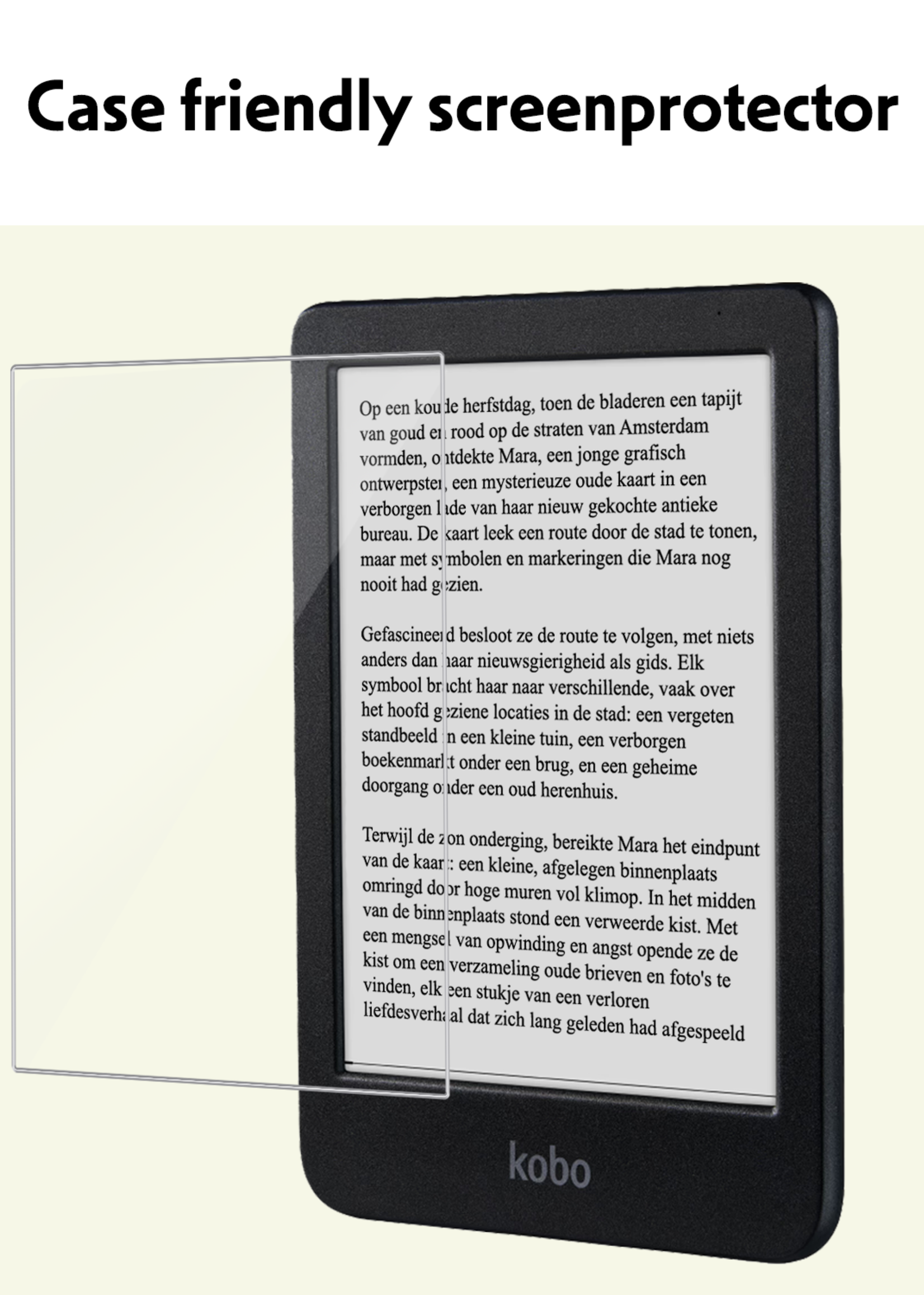 LUQ Hoesje Geschikt voor Kobo Clara BW Hoes Bescherm Hoesje Case Trifold Met Screenprotector - Zwart